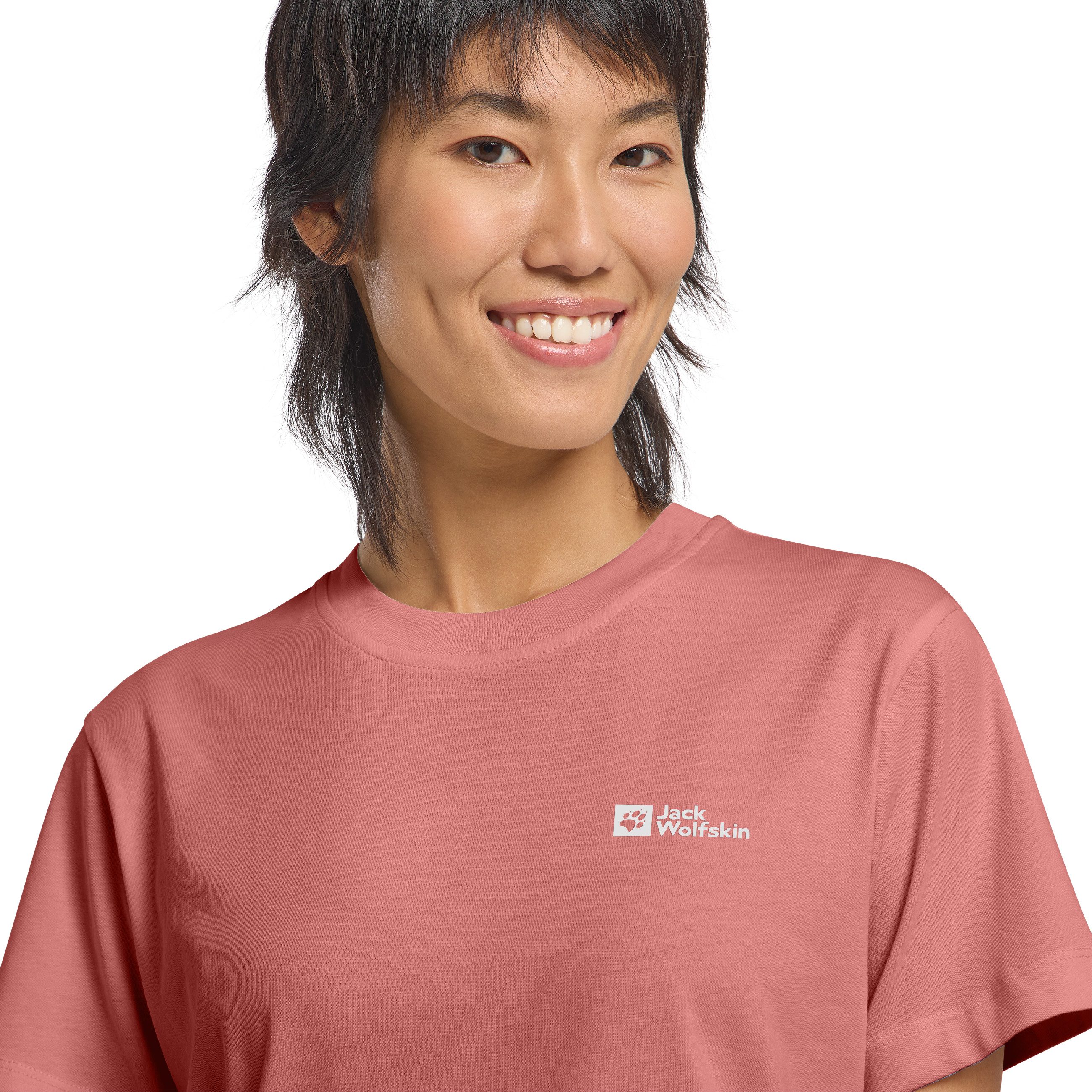 Jack Wolfskin T-shirt ESSENTIAL T W zacht, klassiek t-shirt van ademende bio-katoen