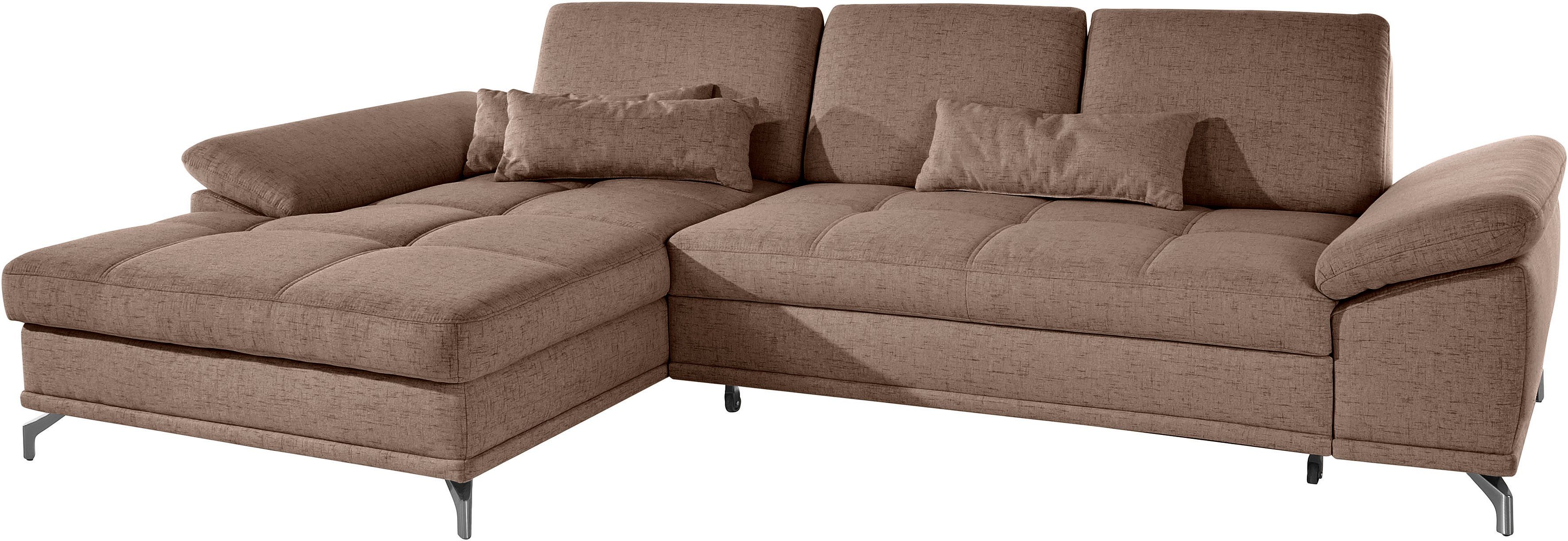 Places of Style Hoekbank Costello L-vorm, met zitdiepteverstelling, armleuningverstelling en
