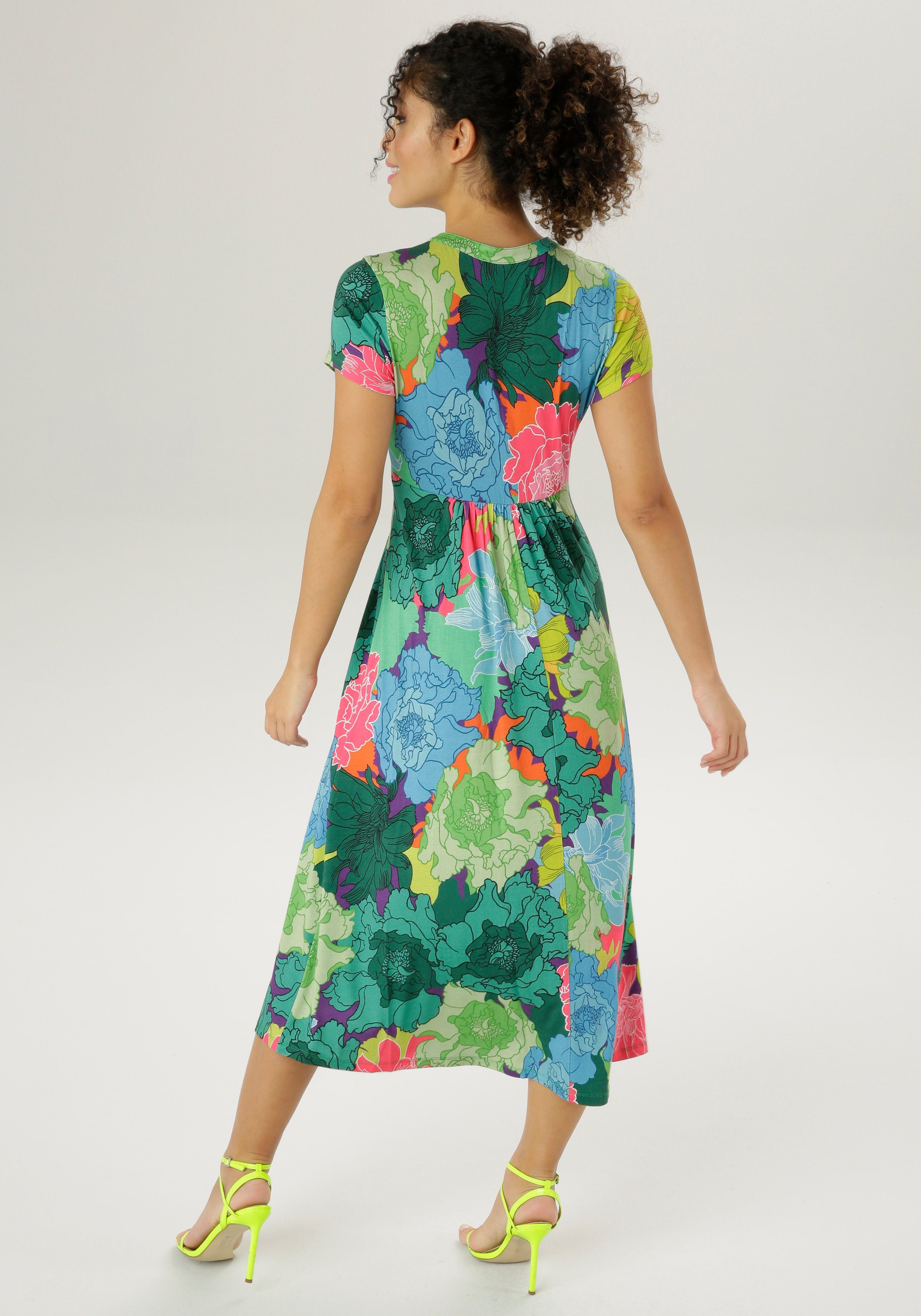 Aniston CASUAL Zomerjurk met grote, grafische bloemenprint