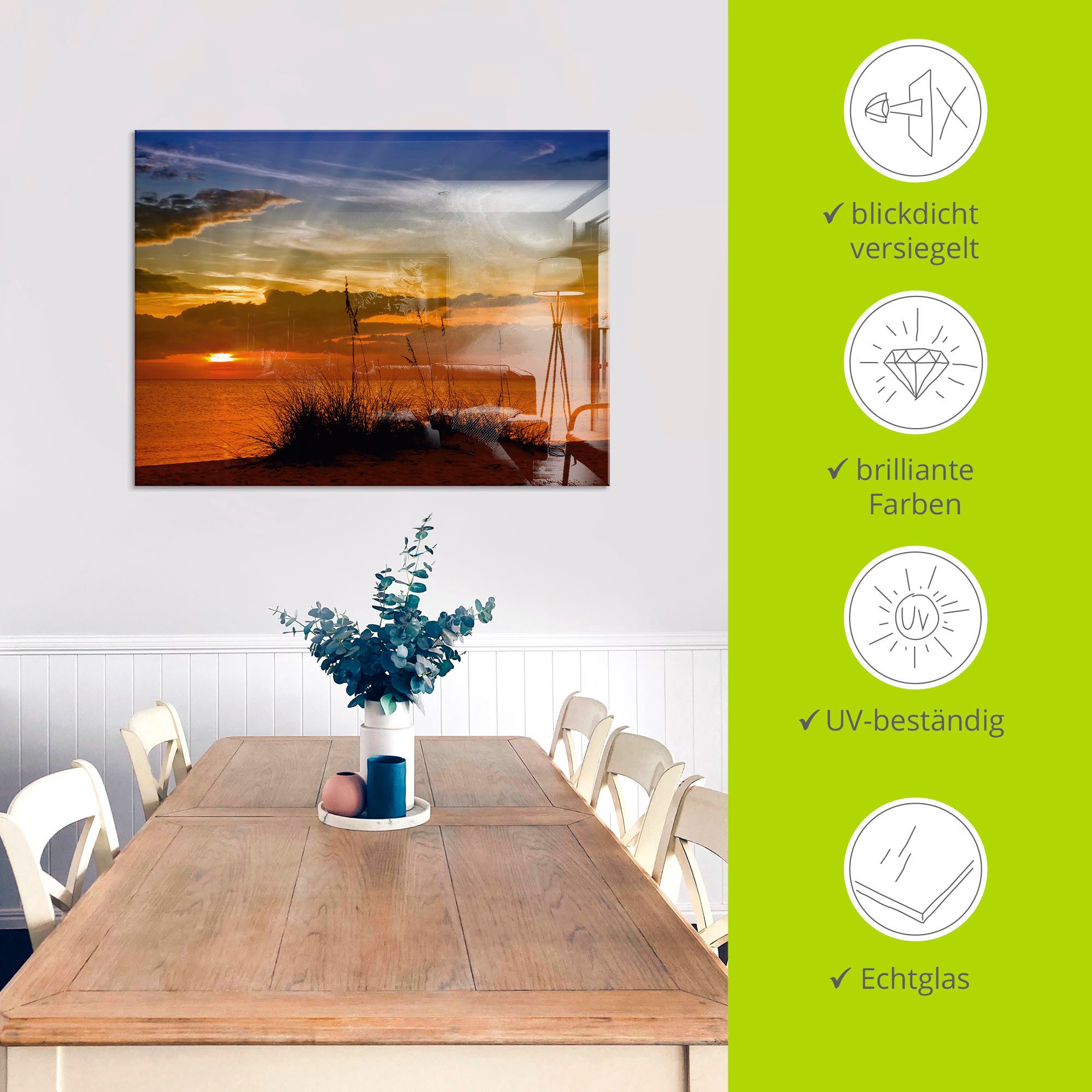 Artland Print op glas Heerlijke zonsondergang