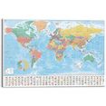 reinders! artprint wereldkaart landkaart - continenten - vlaggen (1 stuk) multicolor