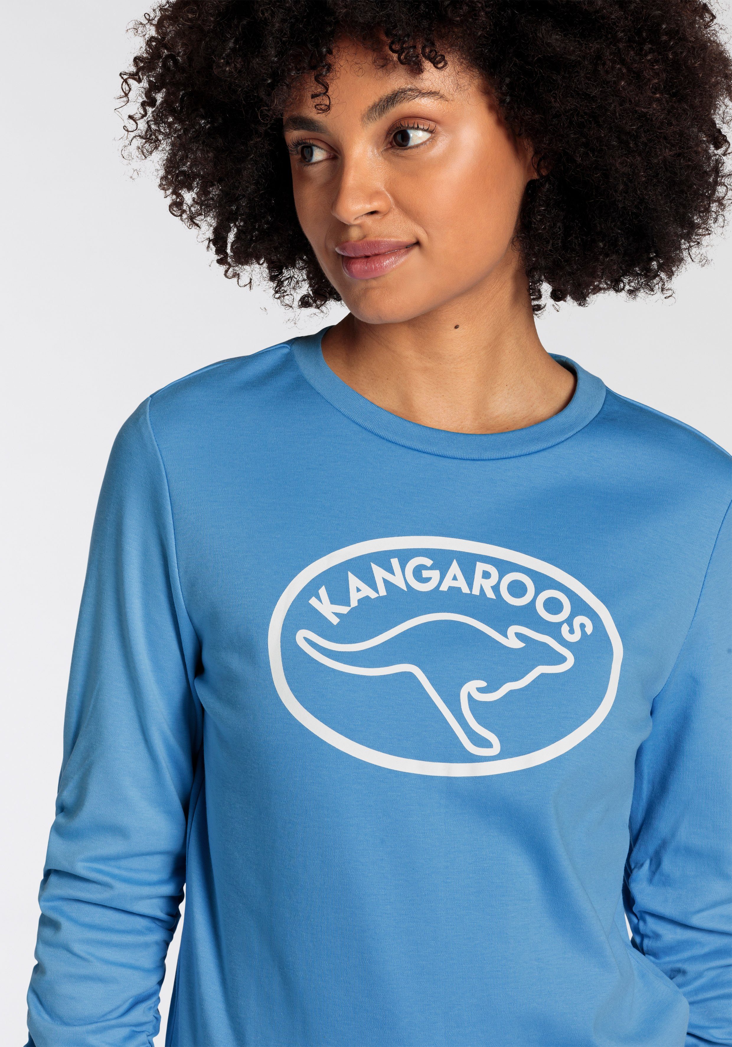 KangaROOS Sweatshirt met rimpeling op de mouw en merk-logo-print nieuwe-kollektion
