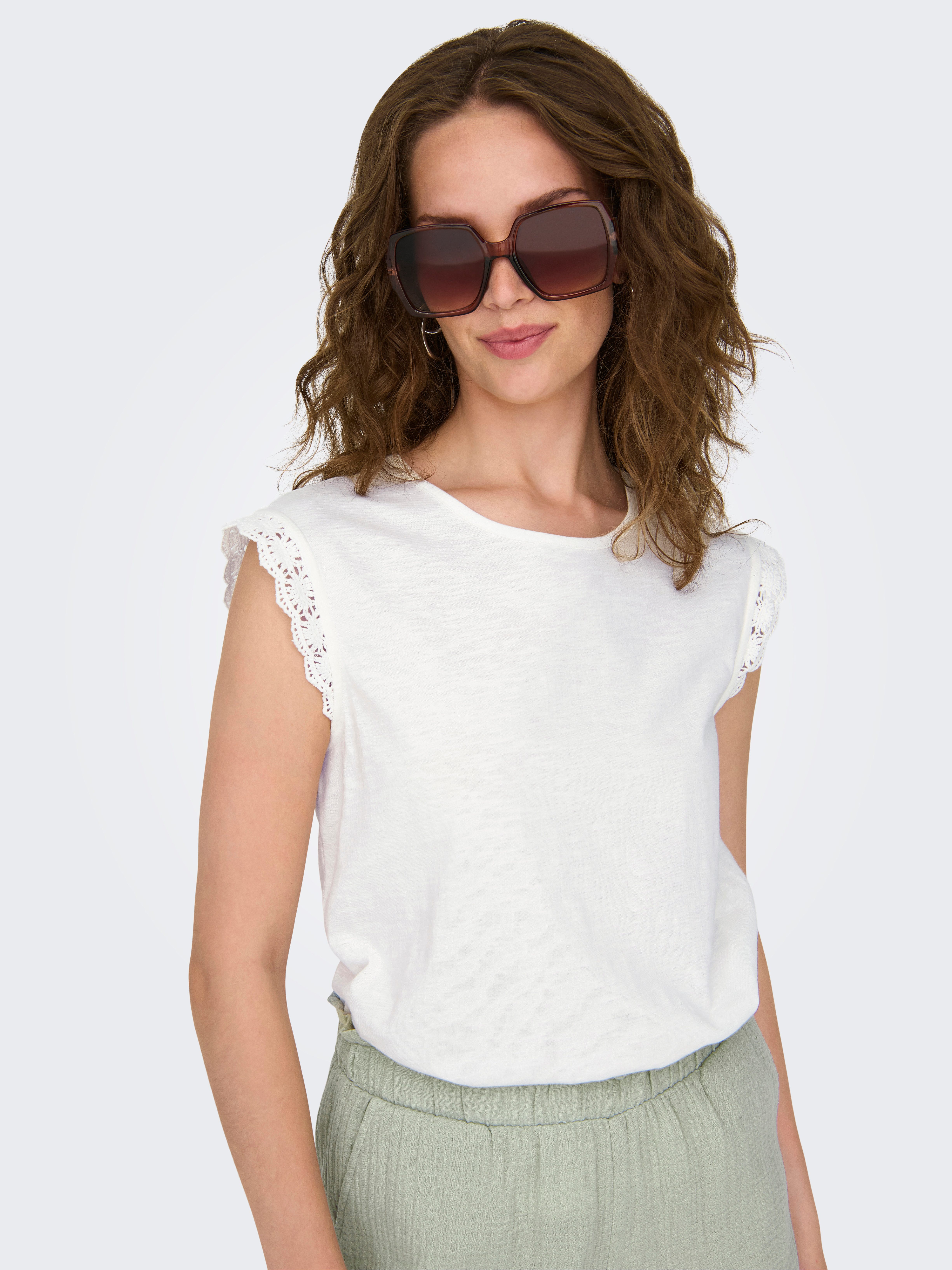 JDY Shirt met korte mouwen JDYSALVA LIFE S/L CROCHET TOP JRS