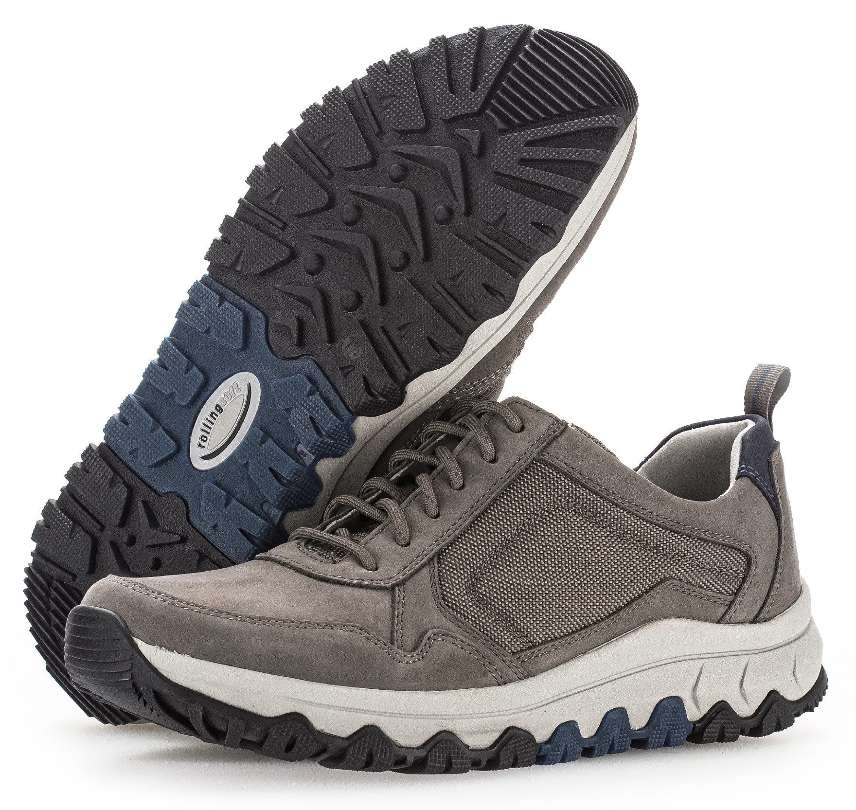 Gabor Rollingsoft Sneakers met sleehak , vrijetijdsschoen, lage schoen, veterschoen met contraststiksels, g-breedte