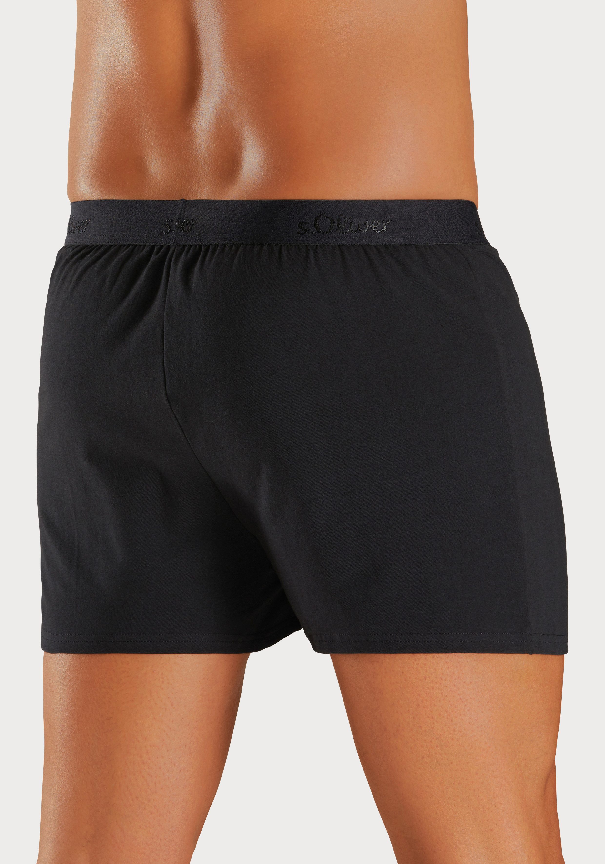 s.Oliver RED LABEL Beachwear Wijde boxershort unikleur en gedessineerd (set 2 stuks)