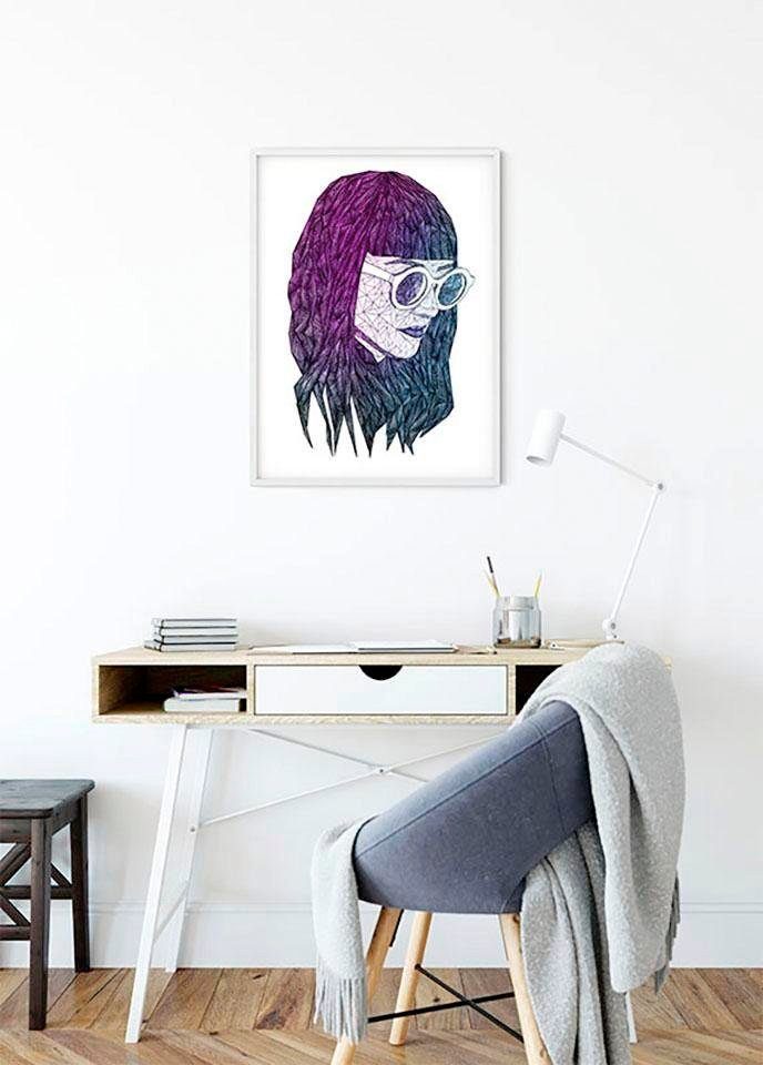 Komar Wanddecoratie Grid violet Wanddecoratie - zonder lijst (1 stuk)