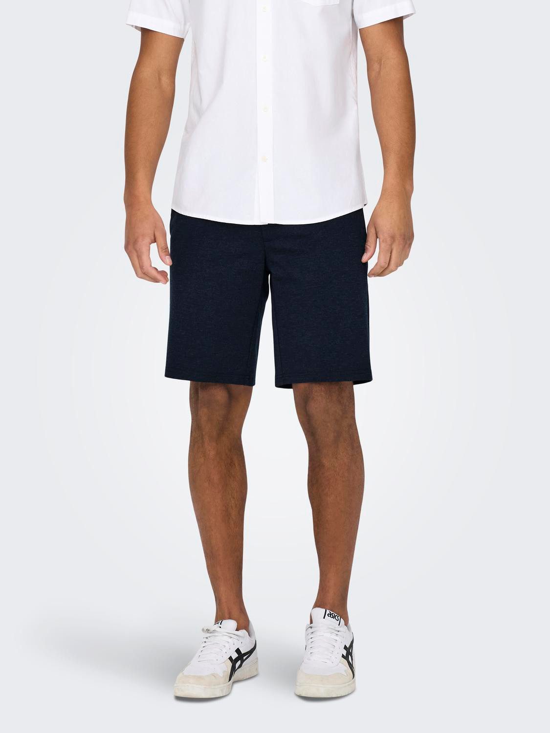 ONLY & SONS Chino-short ONSMARK 0209 MELANGE SHORTS NOOS heren bermuda broeken maat S blauw