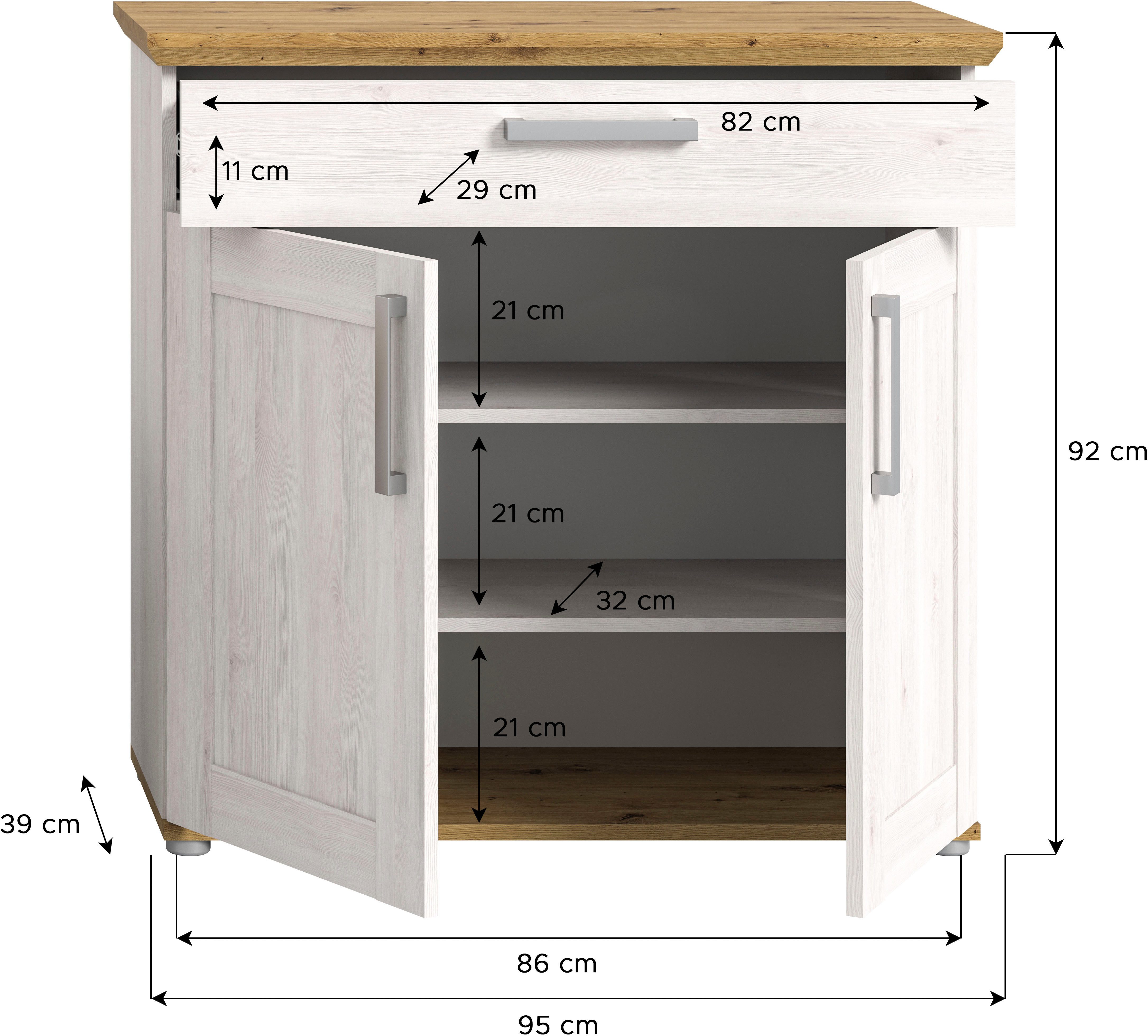 Home affaire Schoenenkast Cosenza, Breedte 95 cm, 2 Deuren, 2 Planken, 1 Lade, 2-kleurig