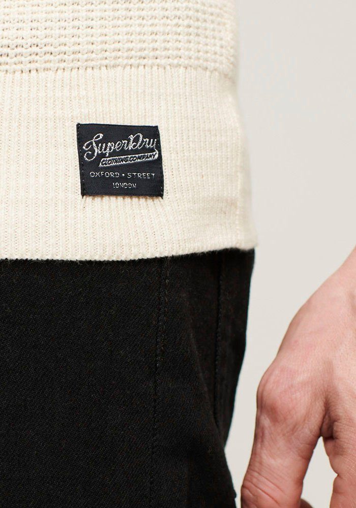 Superdry Gebreide trui TEXTURED CREW KNIT JUMPER met gestructureerd wafelbreipatroon