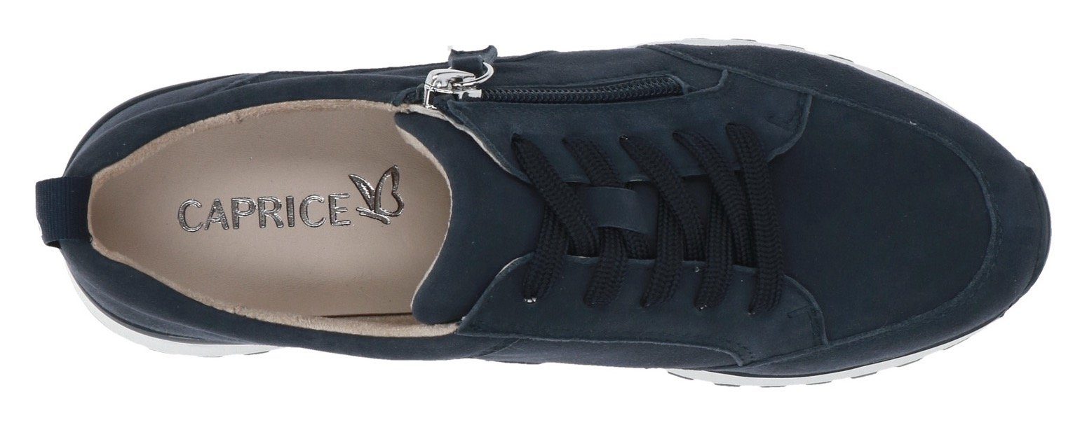 Caprice Sneakers met sleehak , vrijetijdsschoen, lage schoen, veterschoen in comfortwijdte g (= breed)