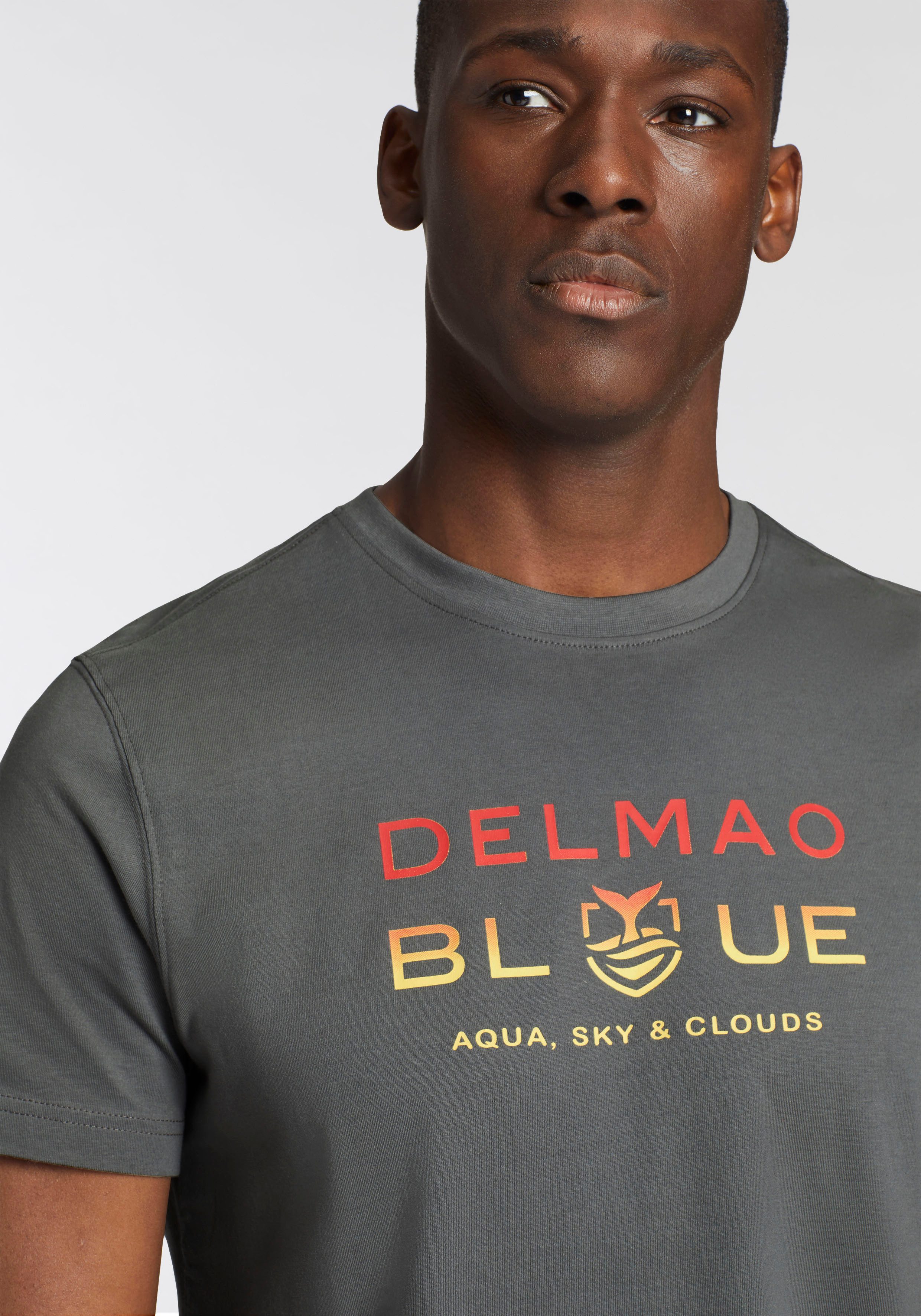 DELMAO T-shirt Korte mouw, bedrukt, ronde hals, van 100% katoen