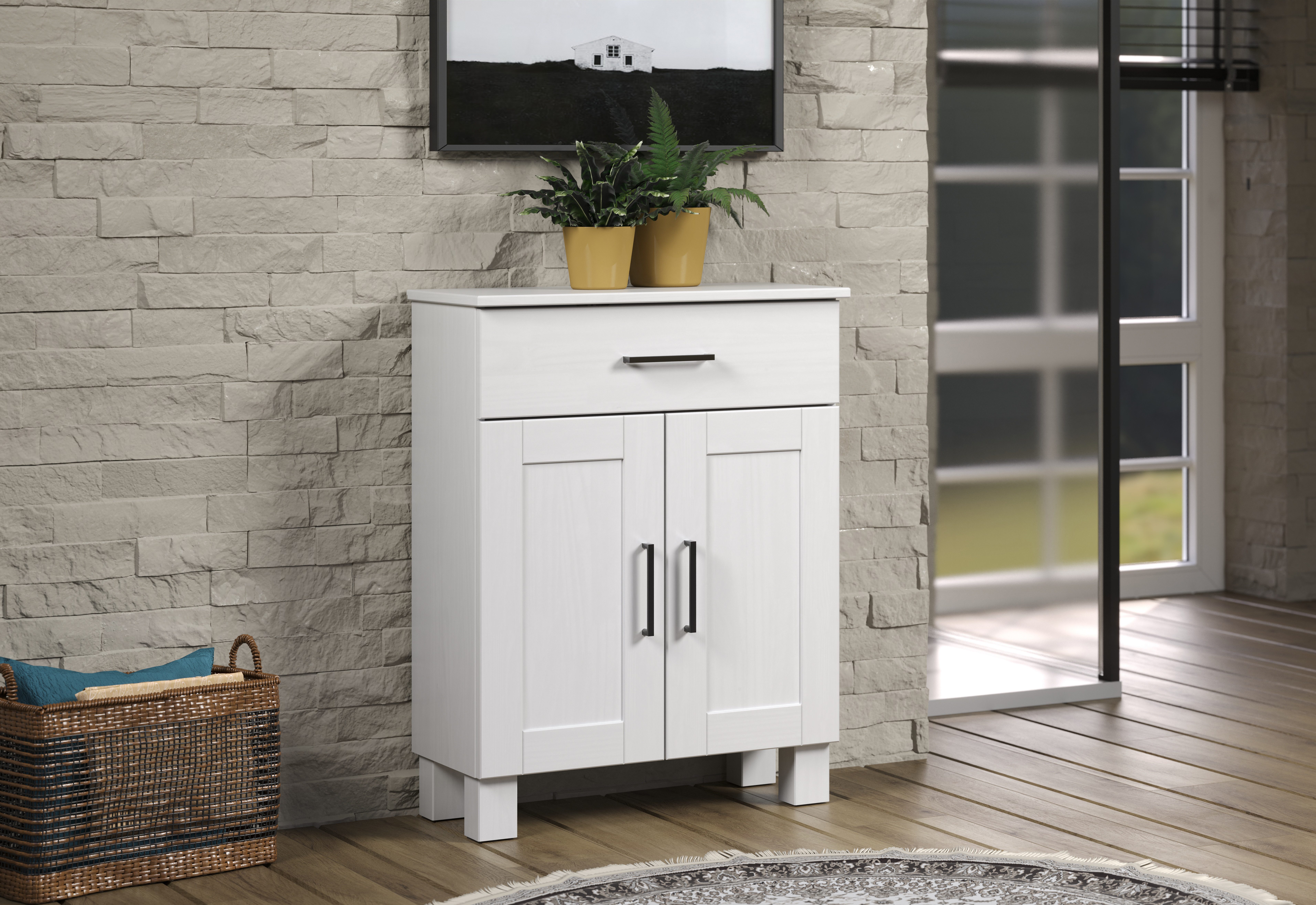 welltime Onderkast Ulea Badkommode van massief hout met brede lade - (B/D/H) 60/30/80 cm (1 stuk)