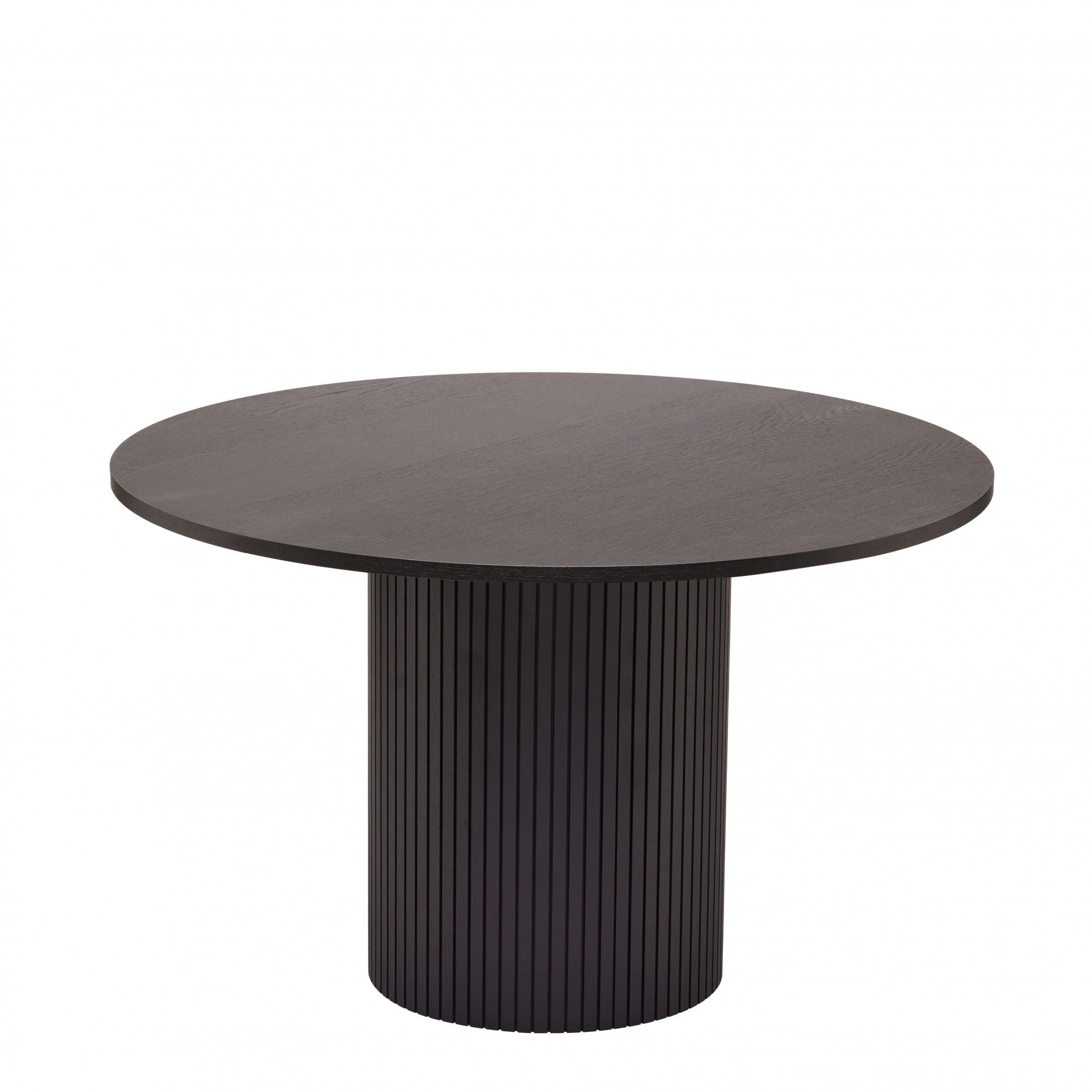 LeGer Home by Lena Gercke Eettafel TOSCANA, Eiken Fineer ronde tafelblad, d 115 cm, zuilonderstel met groevenstructuur