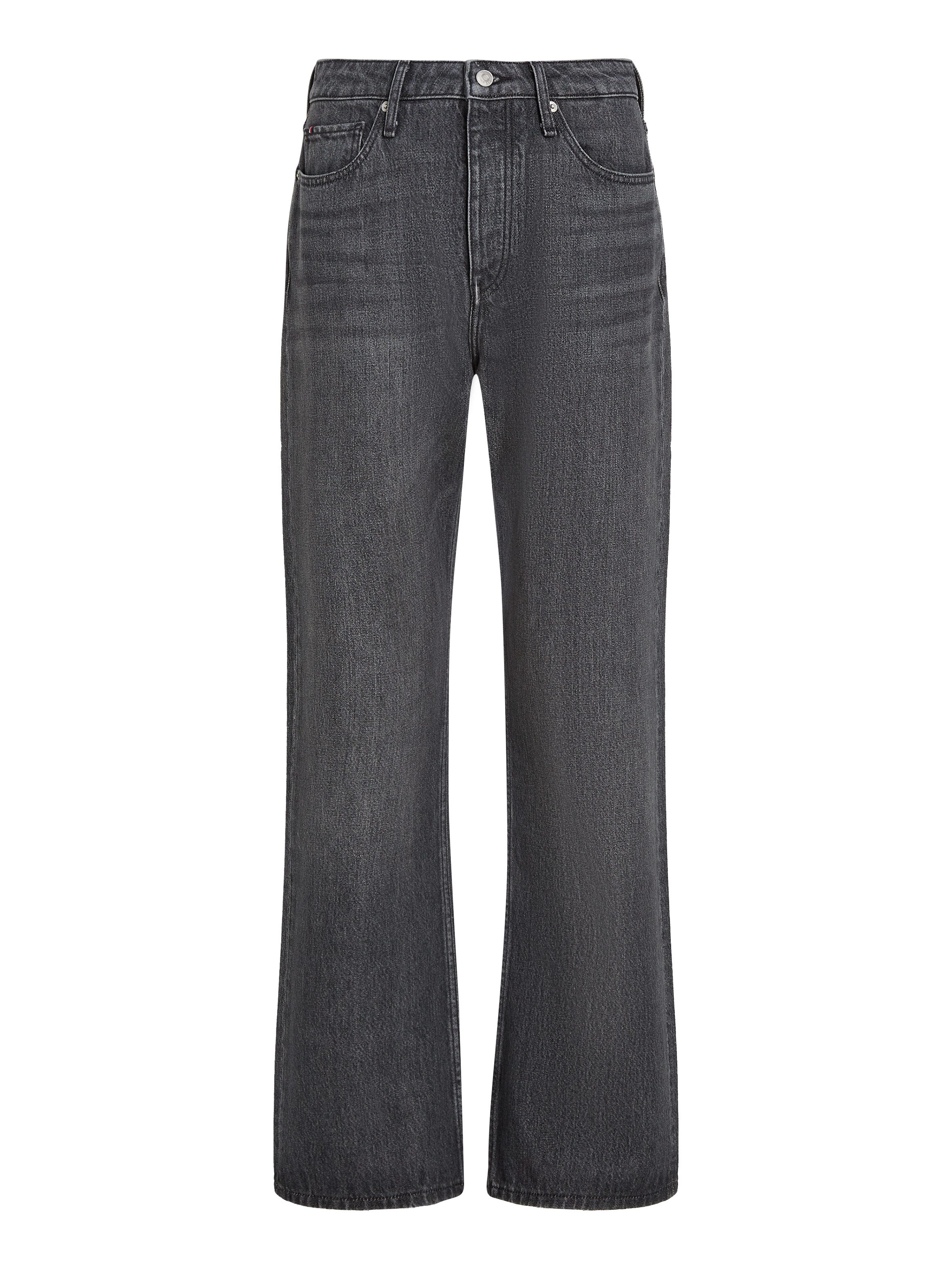 Tommy Hilfiger Straight jeans CLASSIC STRAIGHT RW ECRU met logo-badge, in enkel-lengte