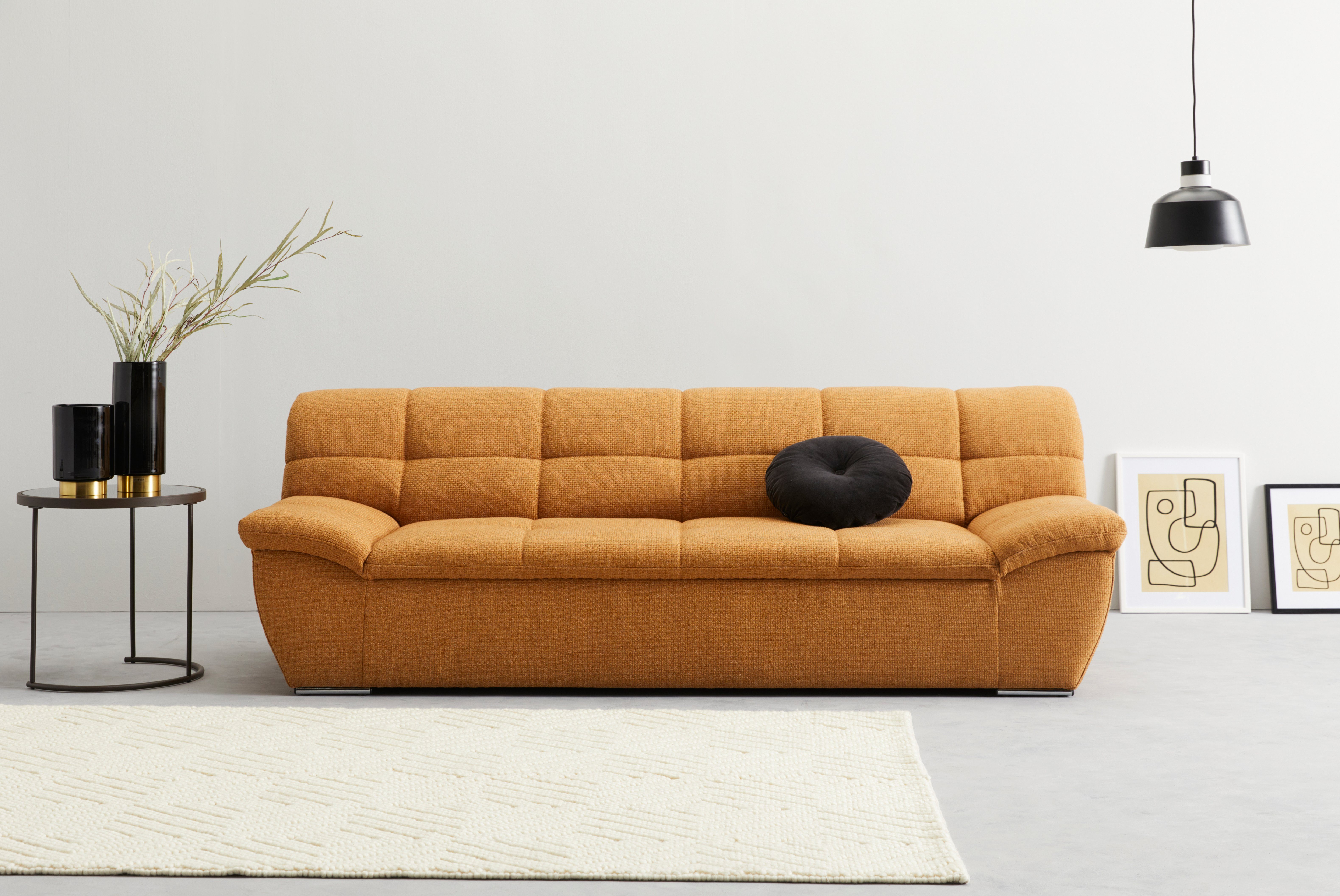 DOMO collection 3-zitsbank Lagoa, moderne zittingstikking, comfortabel en comfortabel