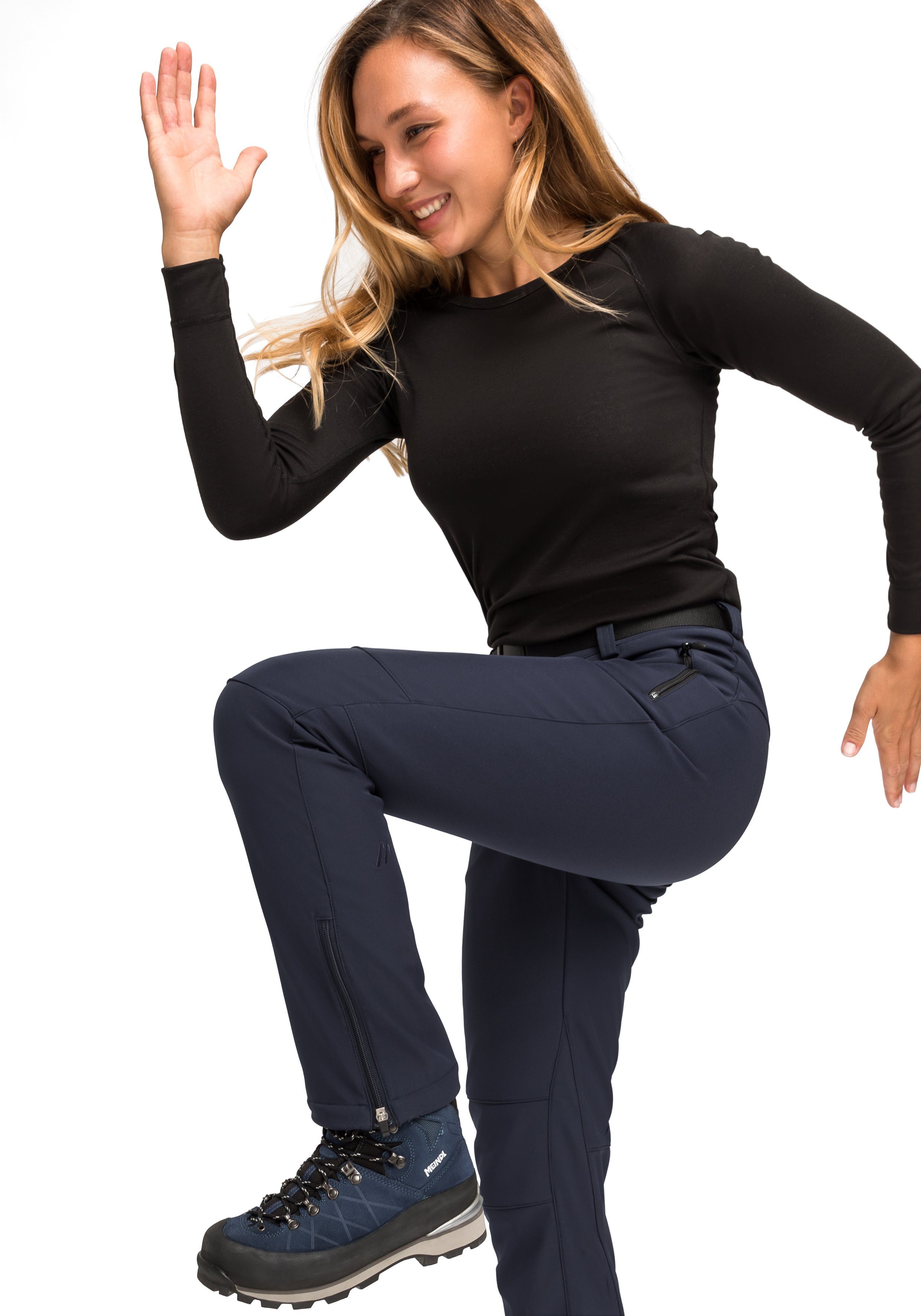 Maier Sports Functionele broek Tech Pants W Warme softshell-broek, elastisch en winddicht