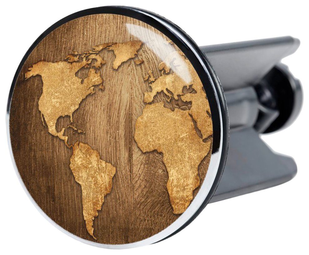 Sanilo Set badkameraccessoires World Map bestaand uit toiletzitting, badmat en wastafelplug (complete set, 3-delig)
