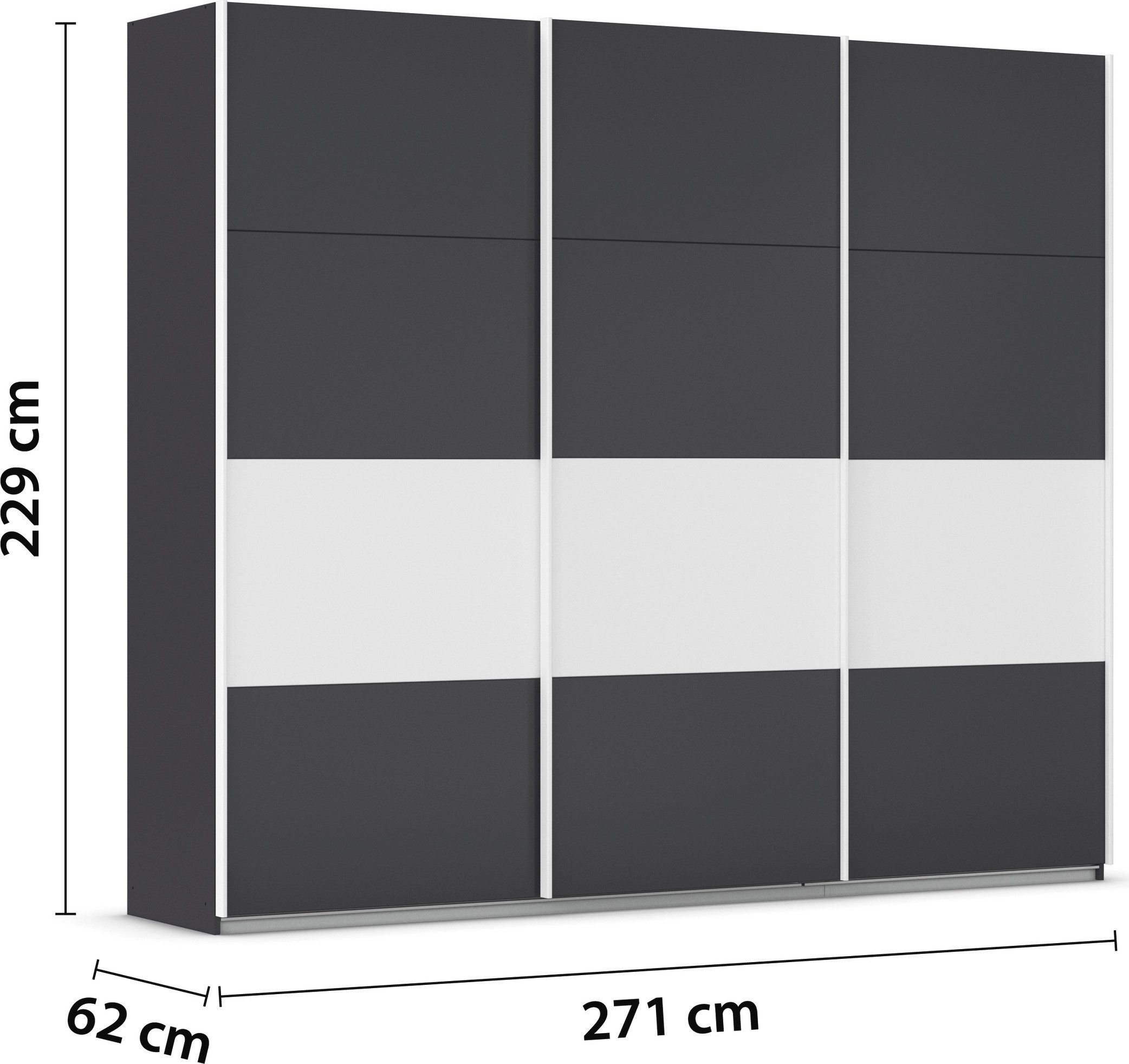 rauch Schuifdeurkast Kledingkast Kast Garderobe CORTONA inclusief indeling, 2 stoffen dozen en extra planken