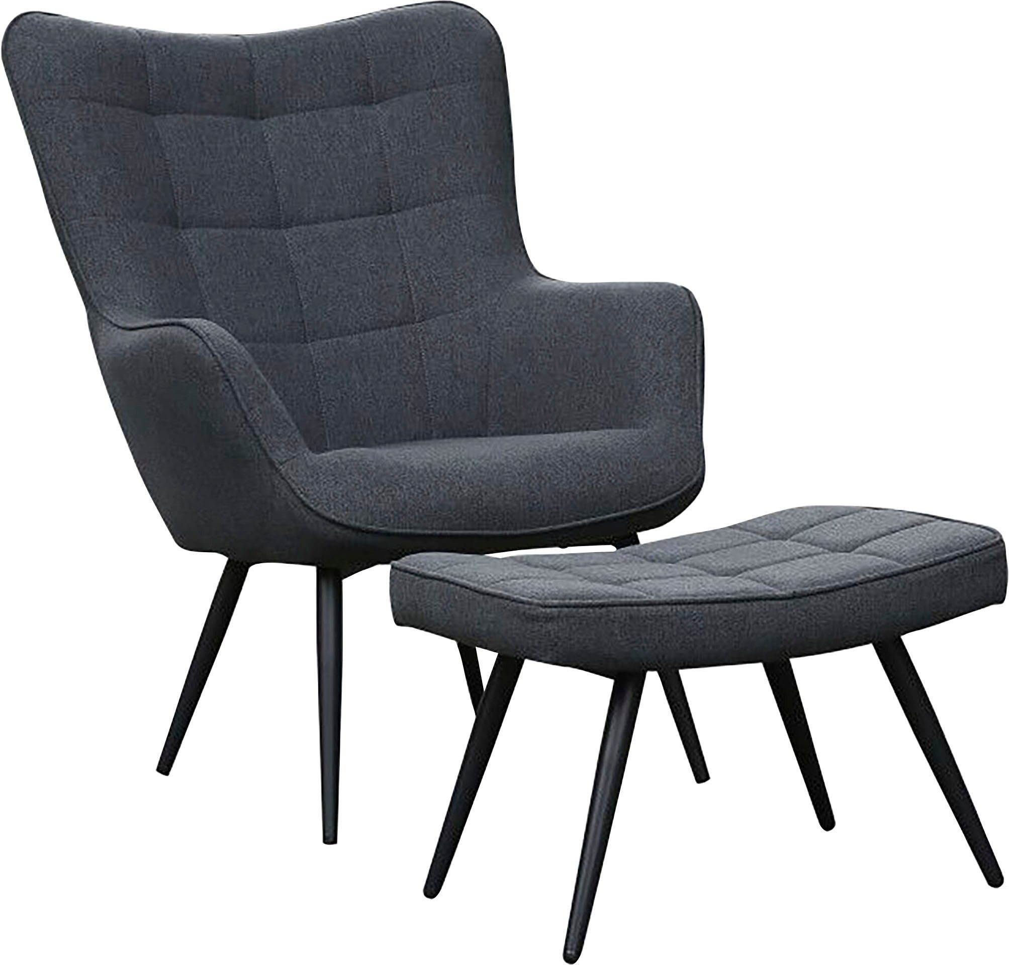 byLIVING Fauteuil Uta naar keuze met of zonder hocker, in cord, fluweel of weefstof (1 stuk)
