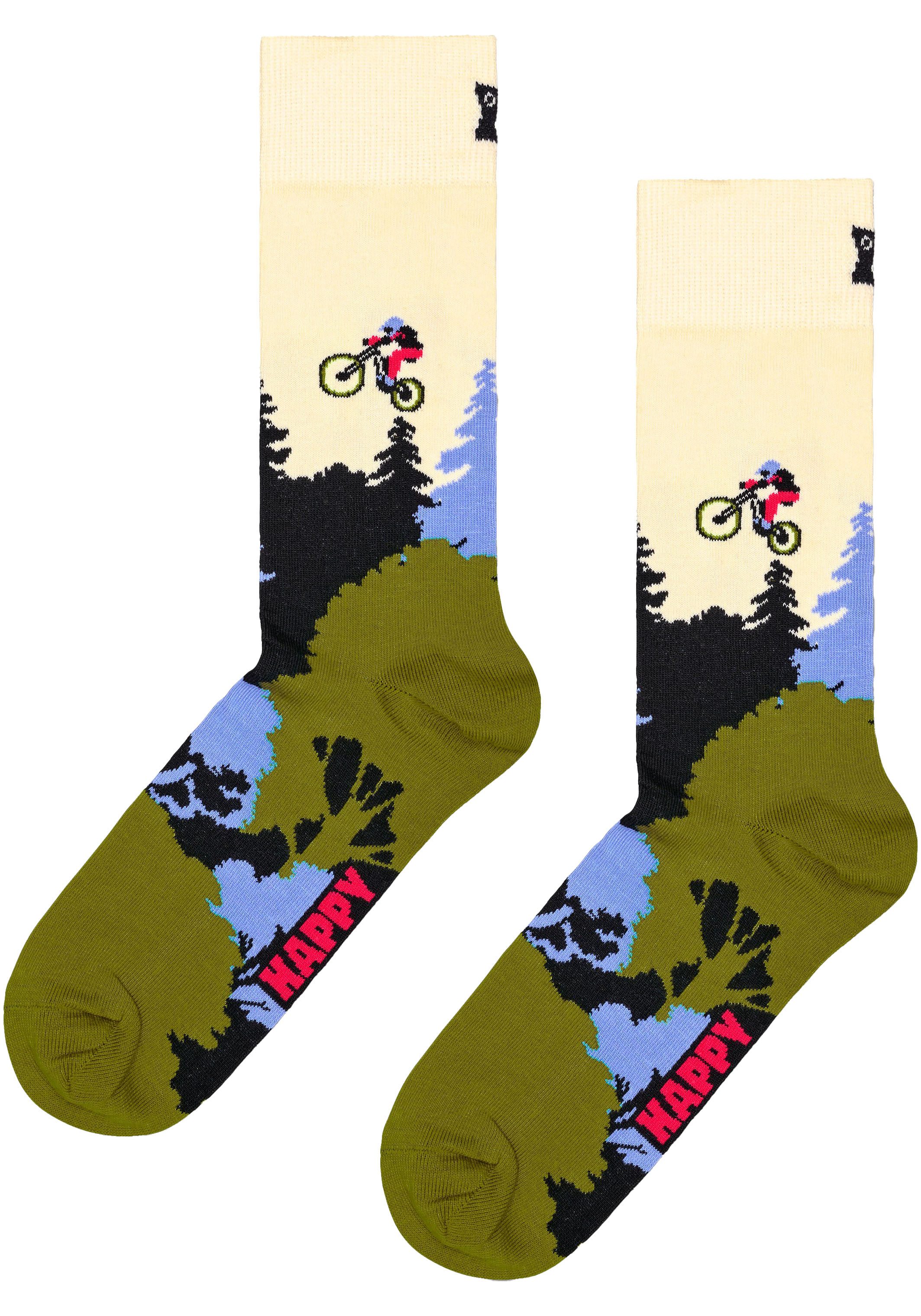 Happy Socks Lange sokken met fiets-patroon (Set van 2)