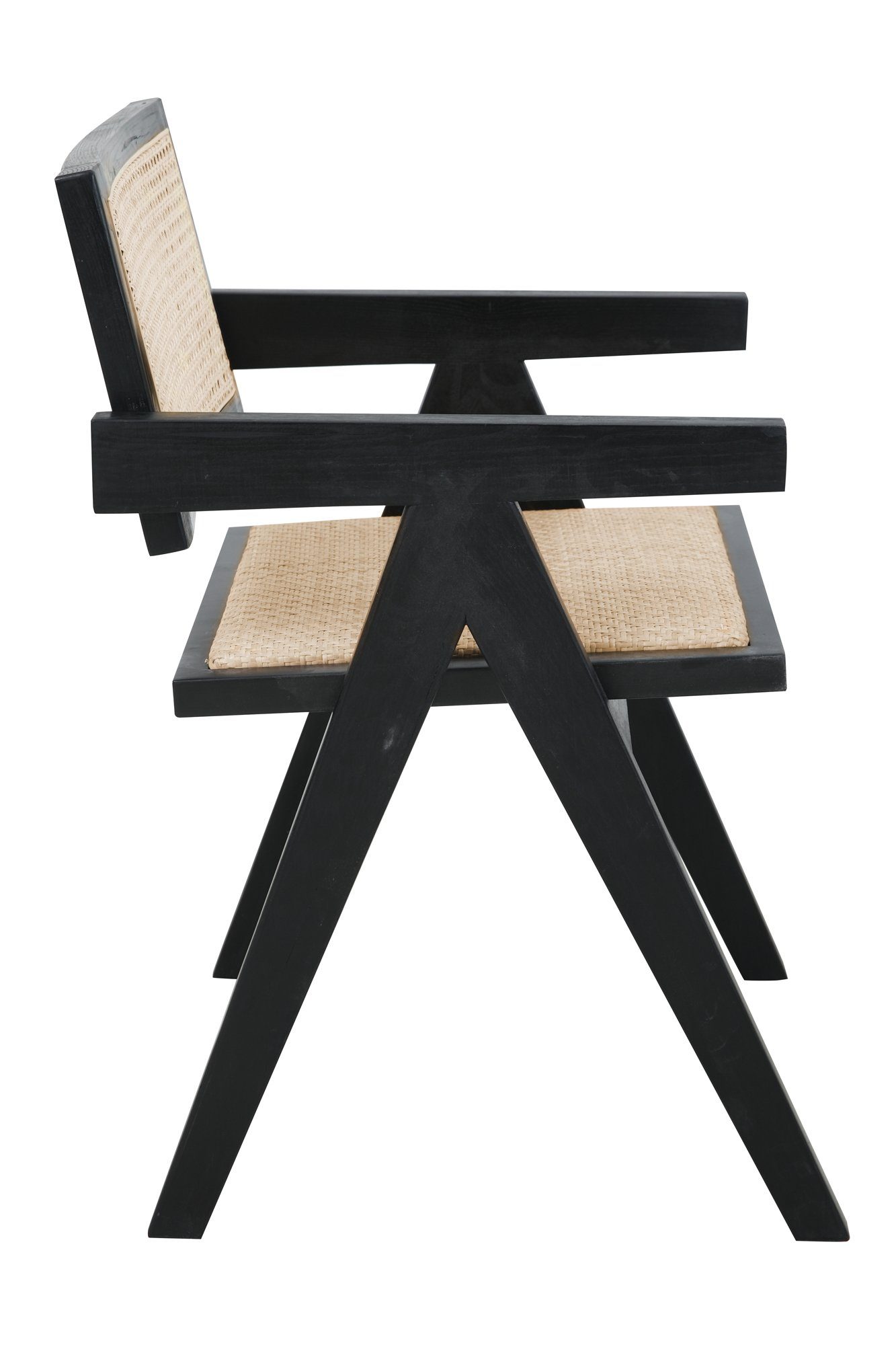SIT Stoel met armleuningen beklede zitting, rugleuning en zitting met rotan