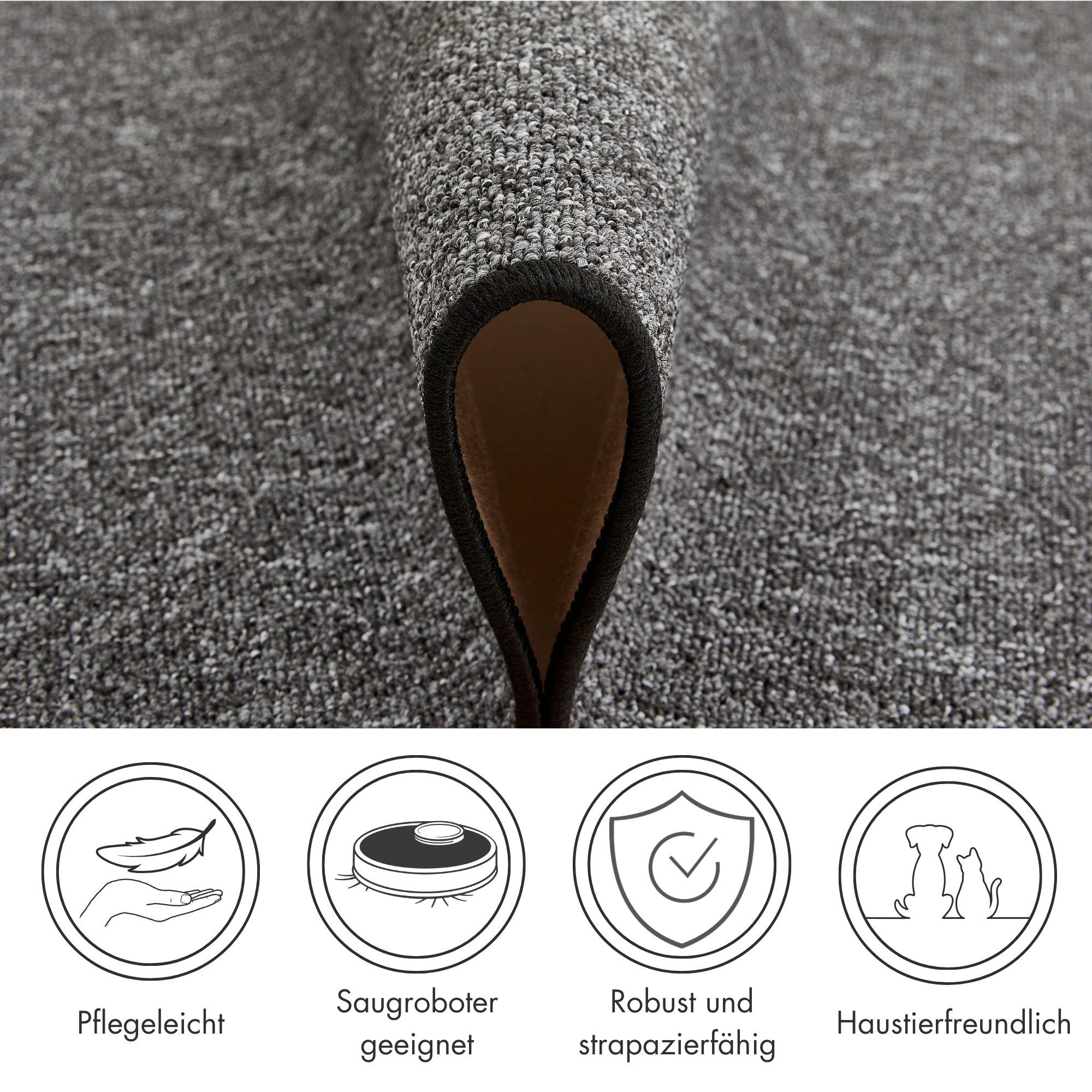 Andiamo Vloerkleed Luton, Made in Germany gemêleerde look, ook als loper, woonkamer & slaapkamer