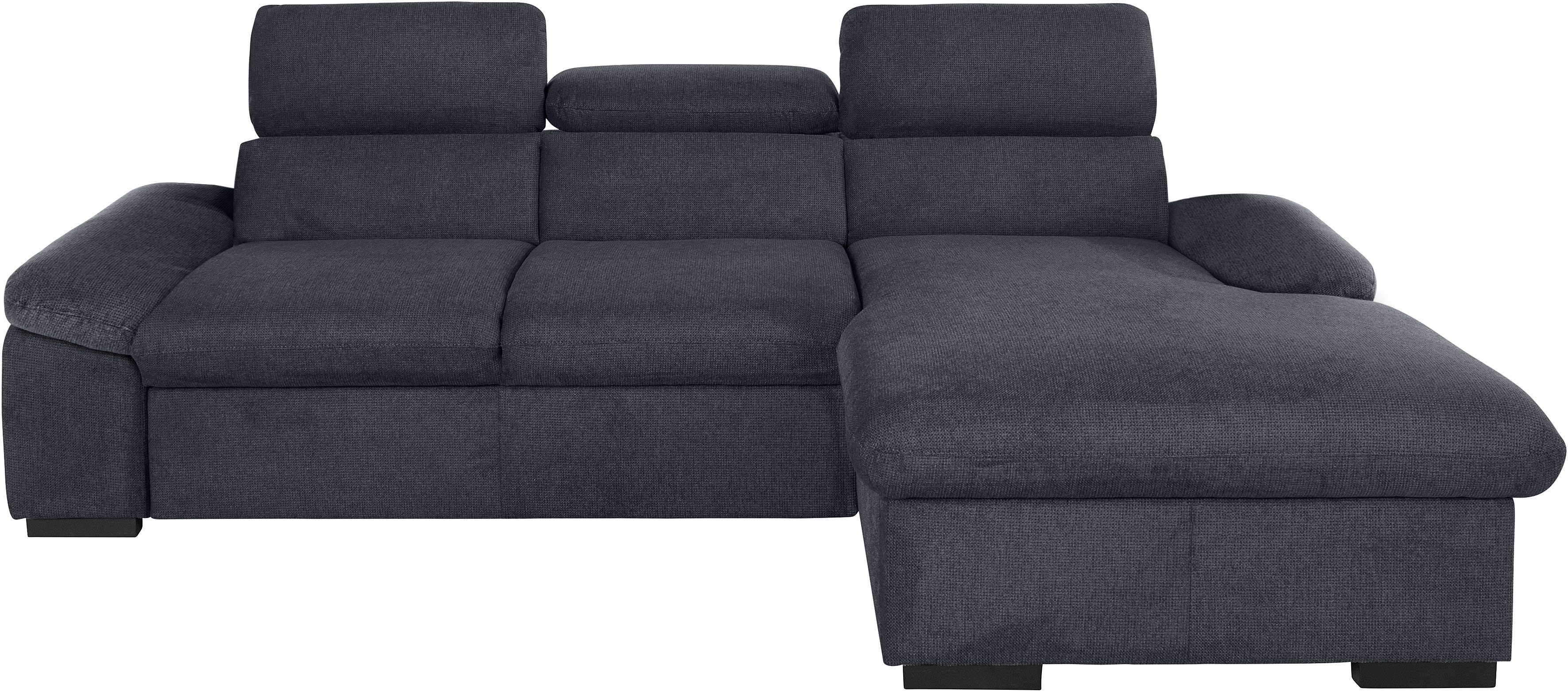 COTTA Hoekbank Lola L-vorm met hoofdeinde-functie & poef keuze met bedfunctie, bedlade & armleuningverstelling (set)