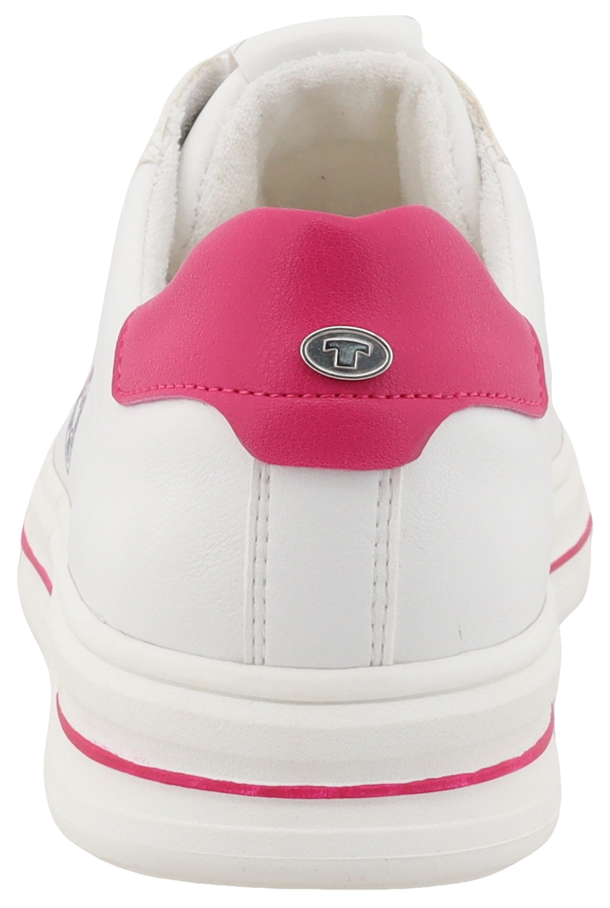 Tom Tailor Plateausneakers , lage schoen, vrijetijdsschoen, veterschoen, contrastafwerking op de hiel