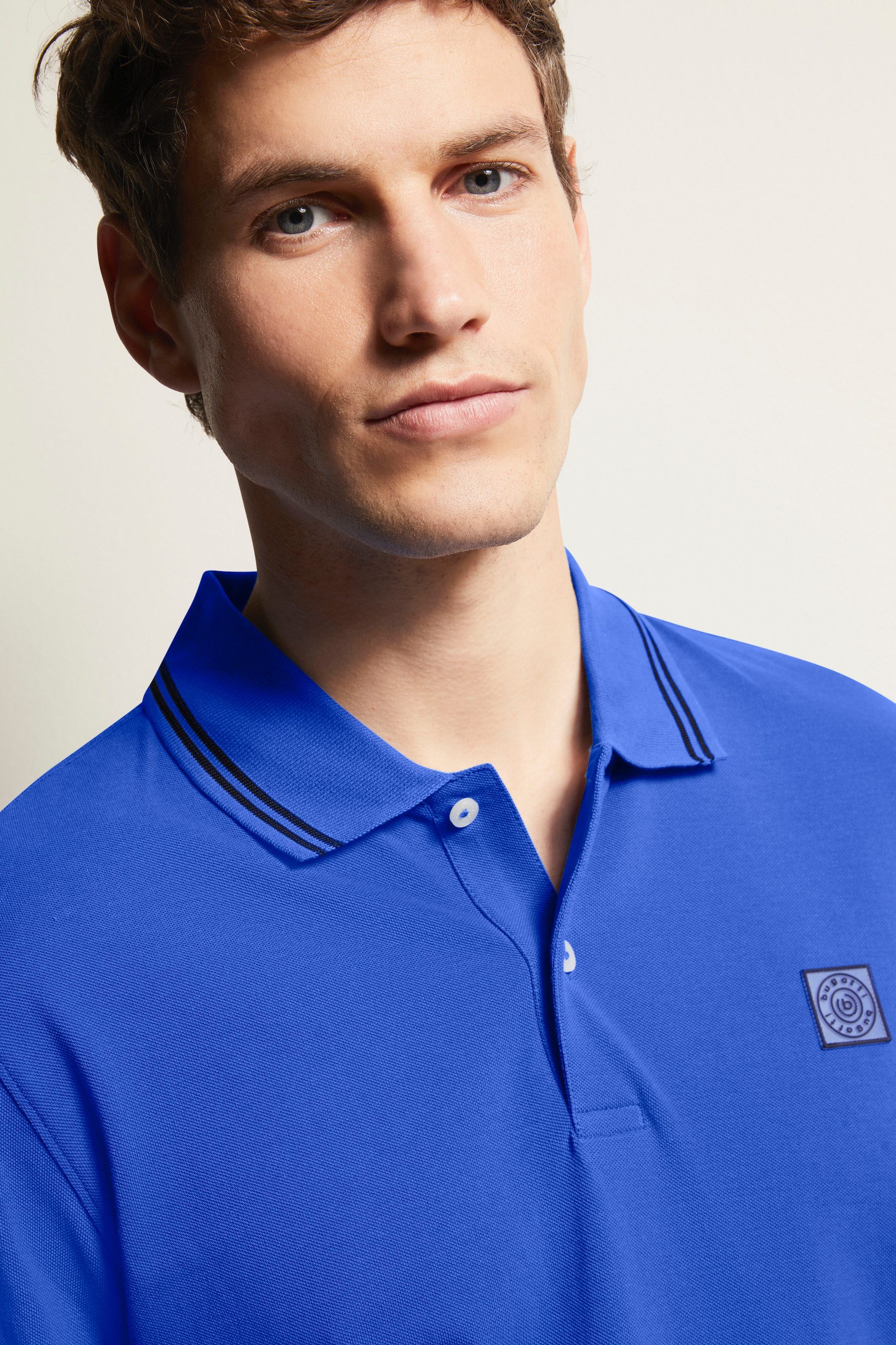 Bugatti Poloshirt met contraststrepen