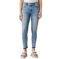 s.oliver ankle jeans met gerafelde zoom blauw