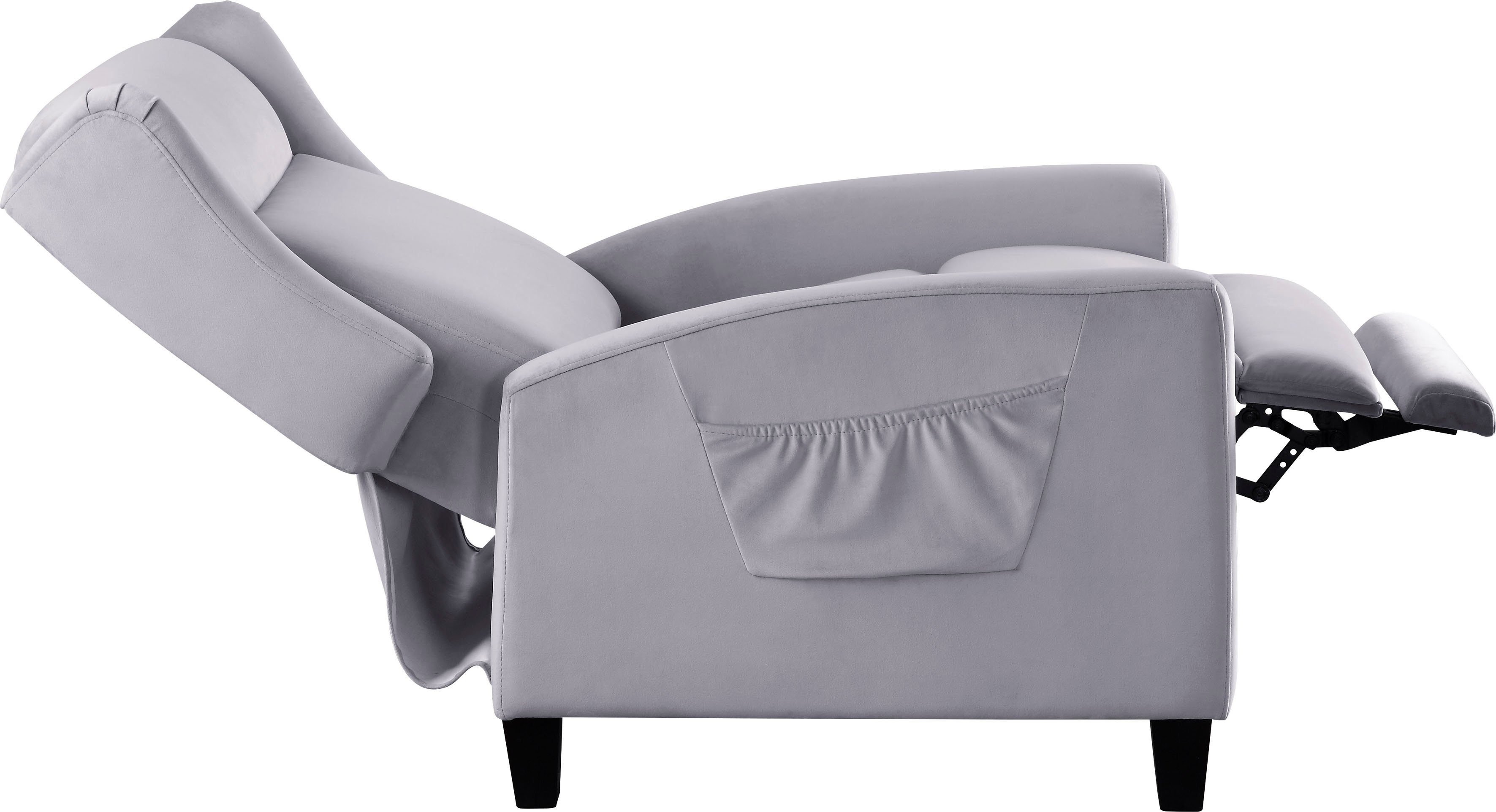 ATLANTIC home collection Relaxfauteuil Timo klassieke oorfauteuil met relaxfunctie en praktisch zijvak