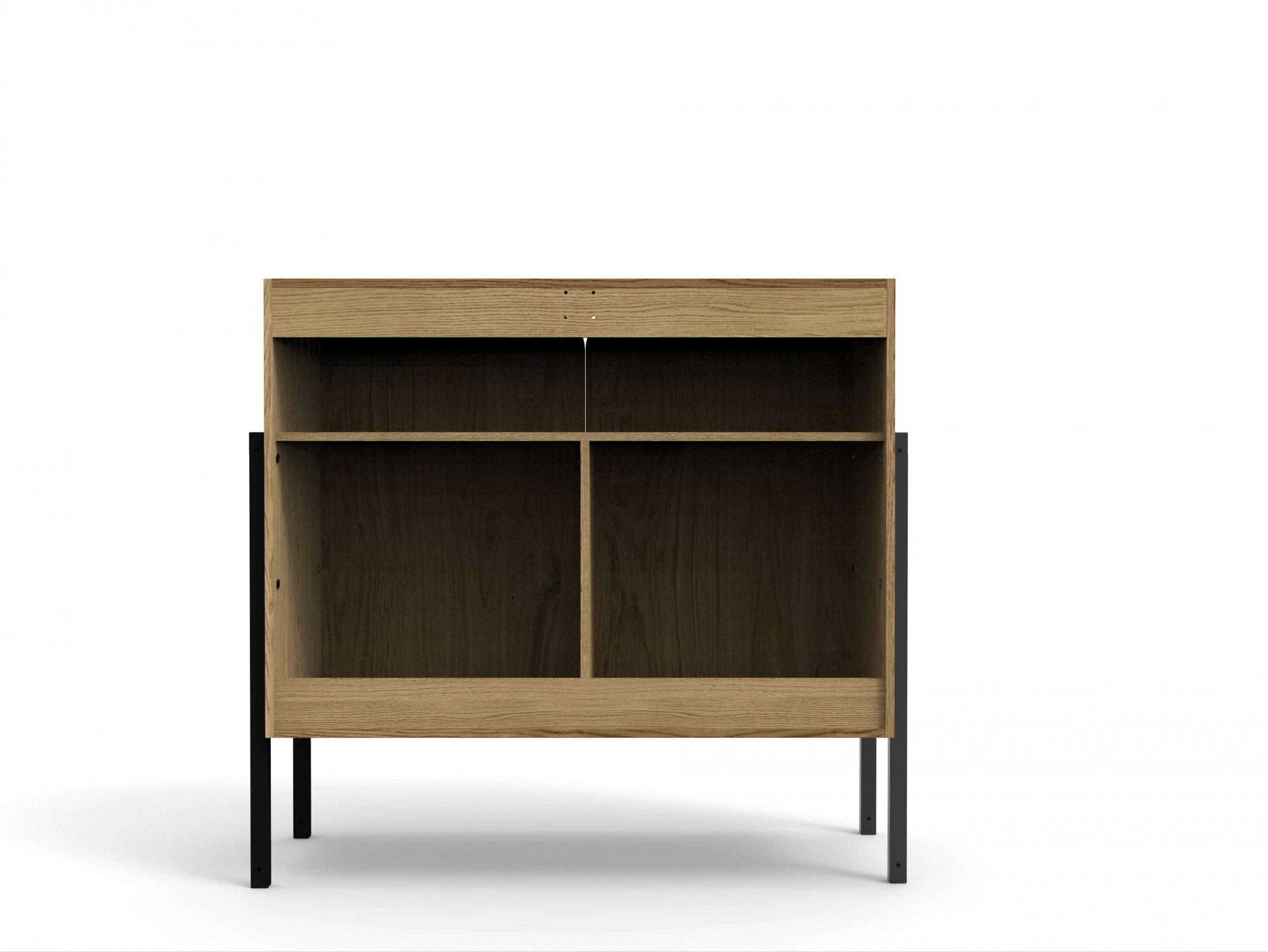 andas Dressoir Finton Commode met 2 deuren, kast van massief eikenhout