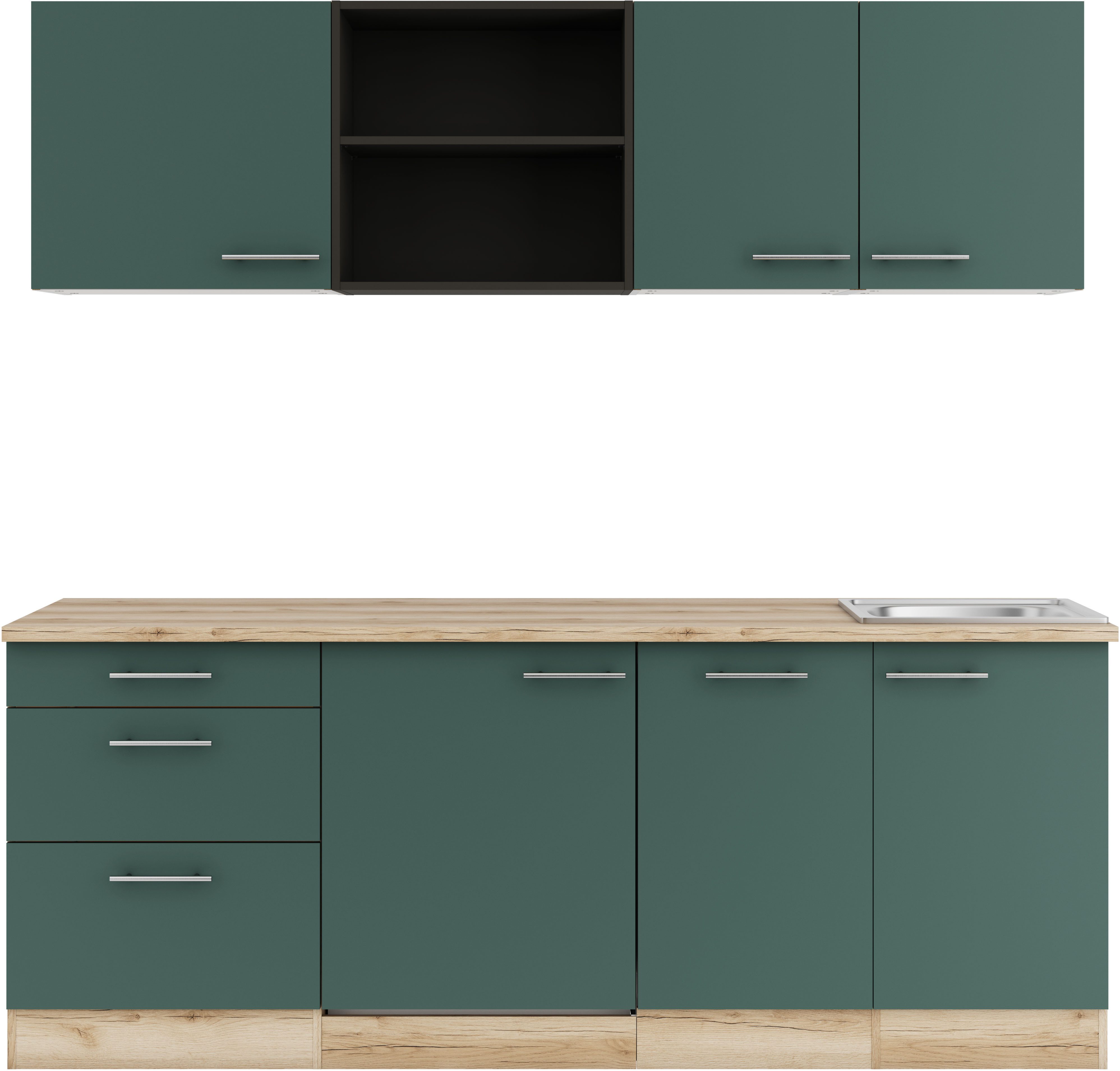 OPTIFIT Keuken Bella Breedte 210 cm, optioneel met elektrische apparaten
