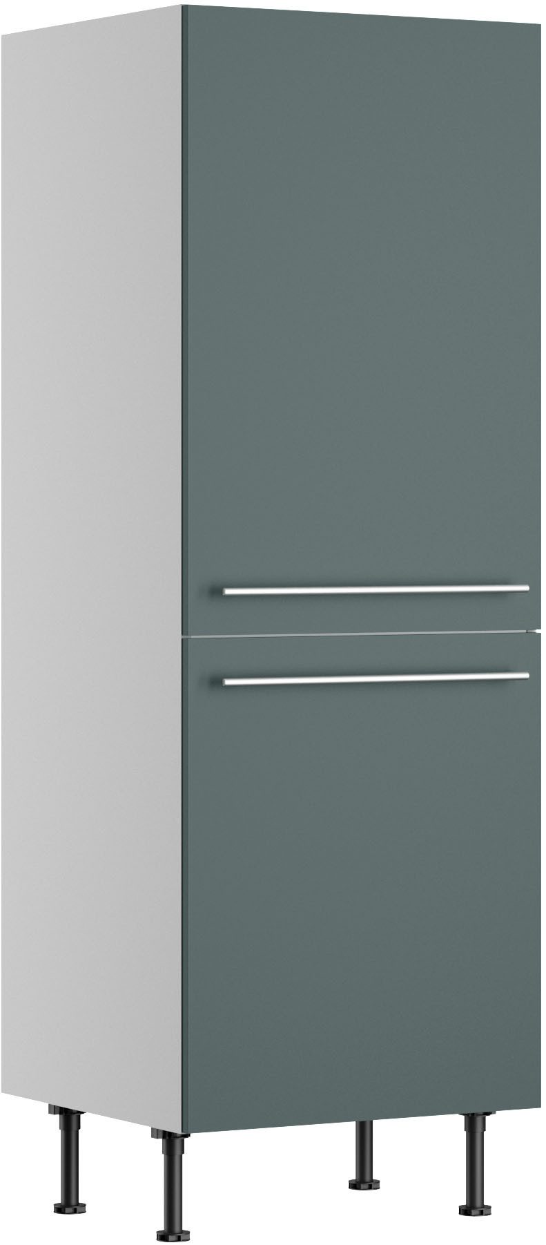 OPTIFIT Koelkastombouw Bern2 Breedte 60 cm, hoogte 176,6 cm, 2 deuren (hoogte 89,2/70 cm), 1 legplank ombouwkasten groen