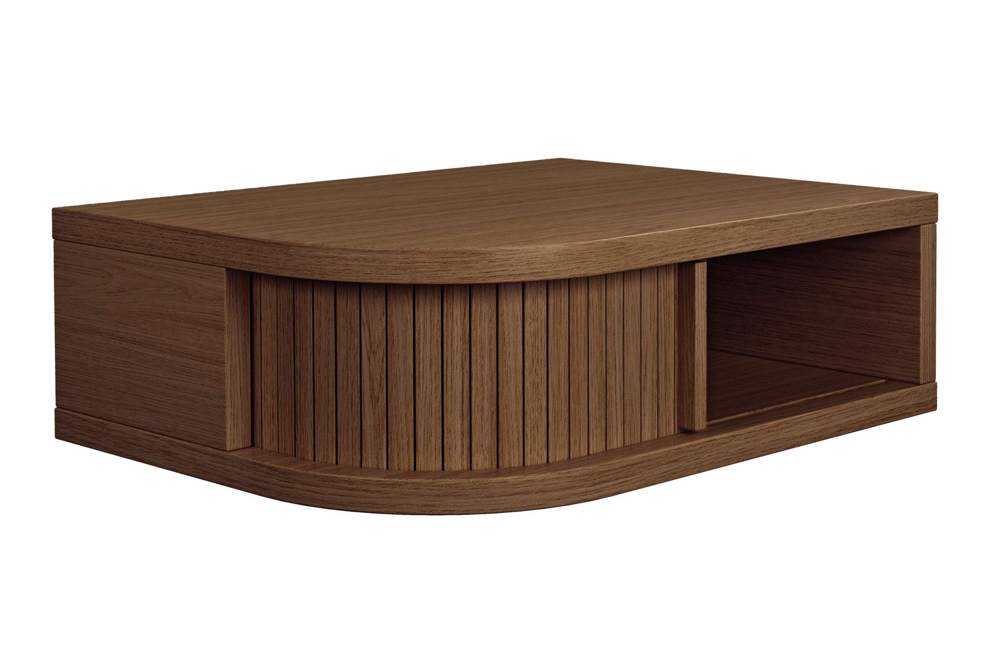 Woodman Nachtkastje Farsta in 3 kleuren, met tambour schuifdeuren, met eikenhout gefineerd