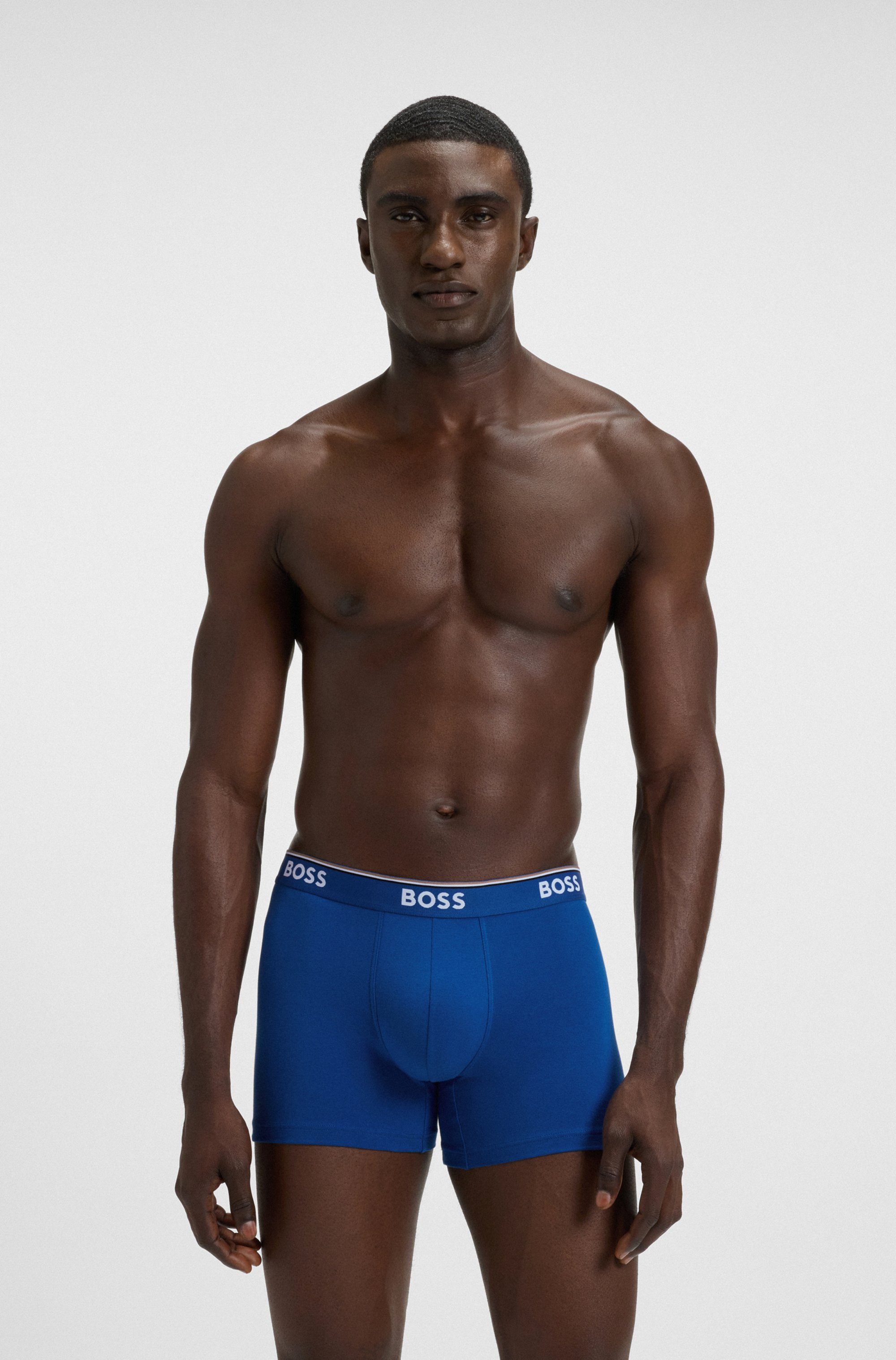 BOSS Lange boxershort BRIEF 3 PACK met in kleur bijpassende weefband (3 stuks)