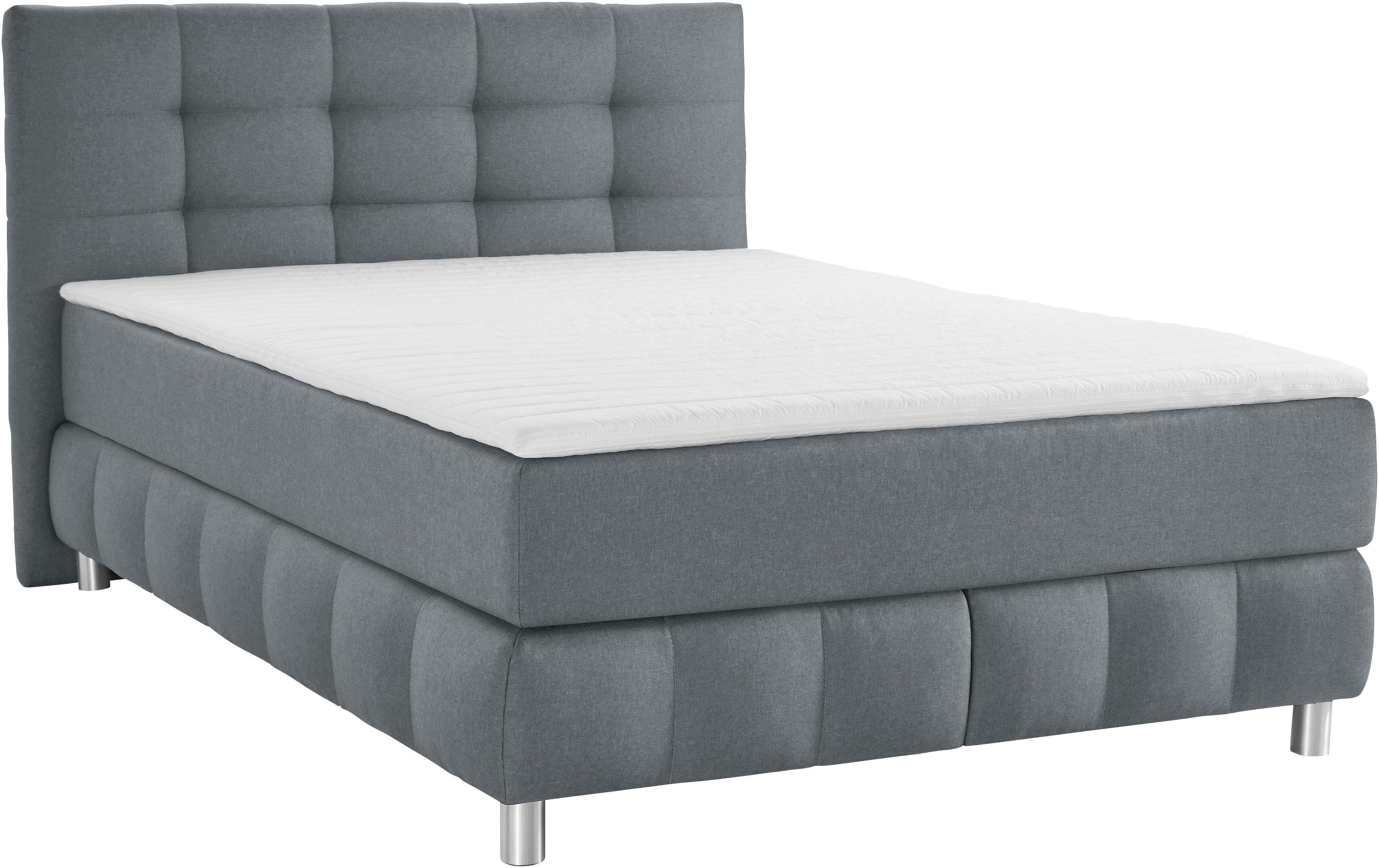 andas Boxspring Salo XXL in fluwelige look of structuurstof, 6 breedten in extra lang 220 cm, 4 hardheden