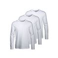 man's world shirt met lange mouwen van puur katoen (set, 3-delig, set van 3) wit