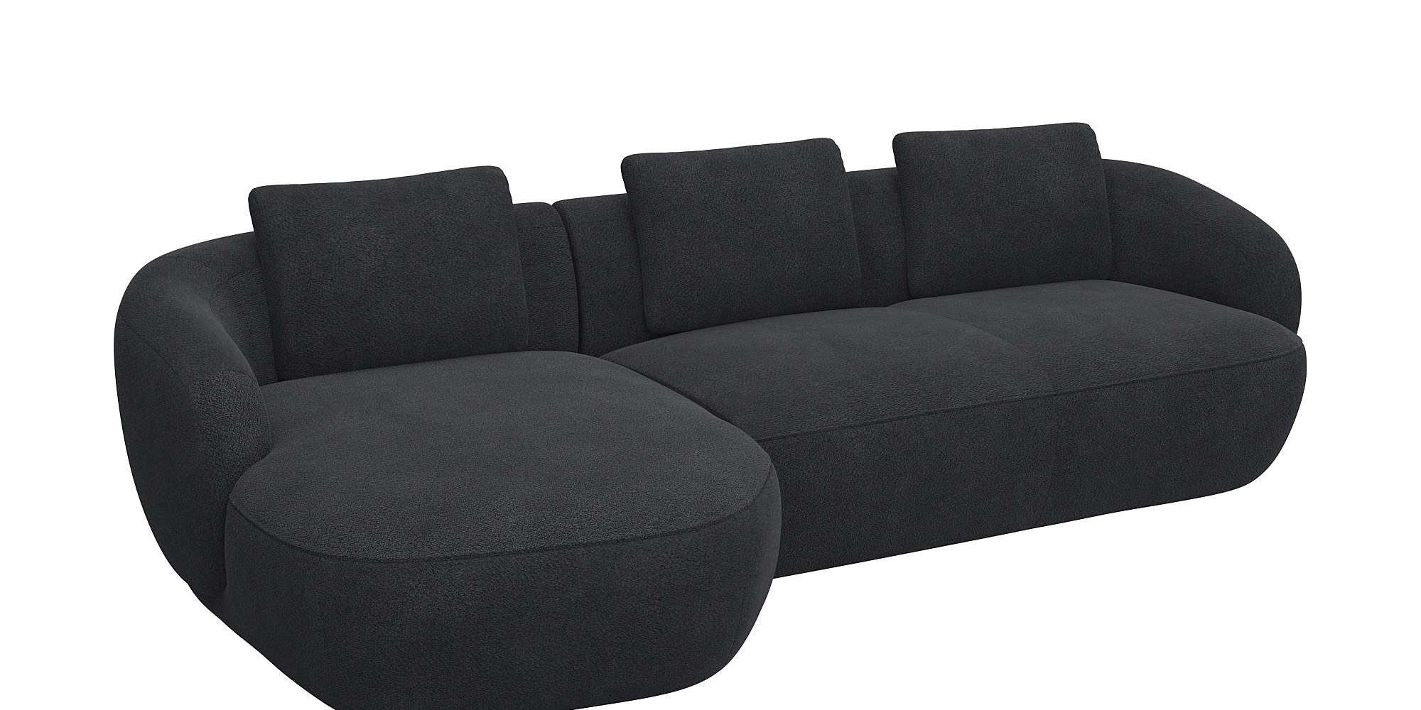 FLEXLUX Zithoek Torino, rond, L-vorm, bankhoek met recamière, longchair-sofa