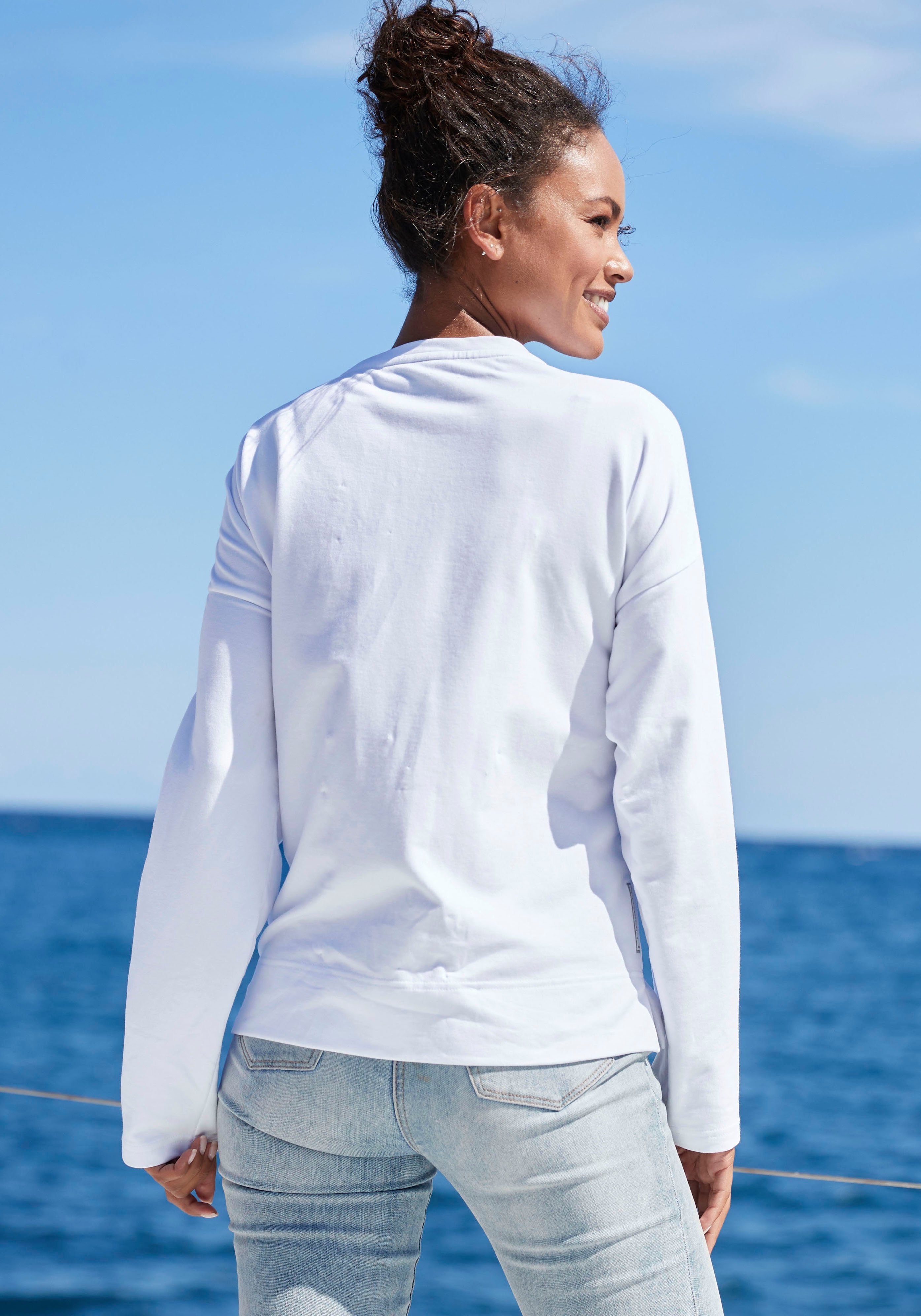 Elbsand Sweatshirt Aliisa met logoprint voor, basic-pasvorm, sportief-casual