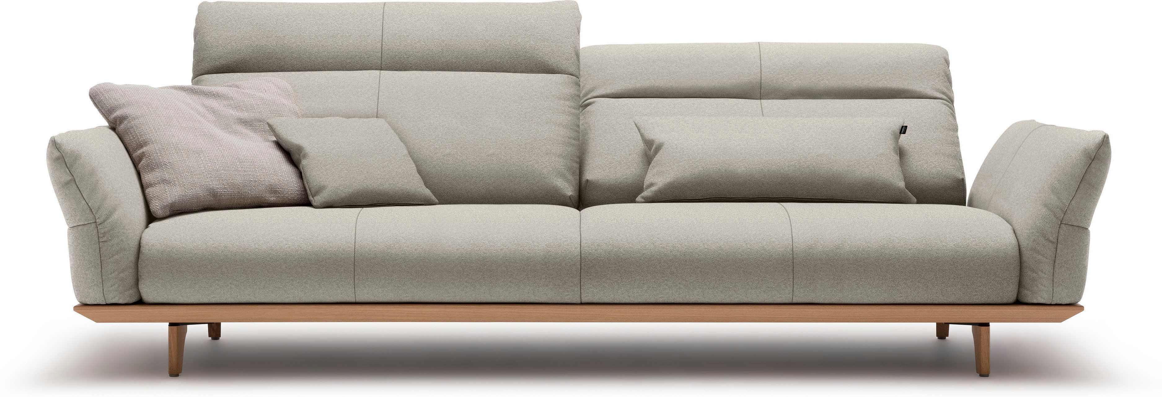 OTTO Creation BY ROLF BENZ 4-zitsbank Hs.460 Onderstel in eiken, poten in natuurlijk eiken, breedte 248 cm grijs, banken
