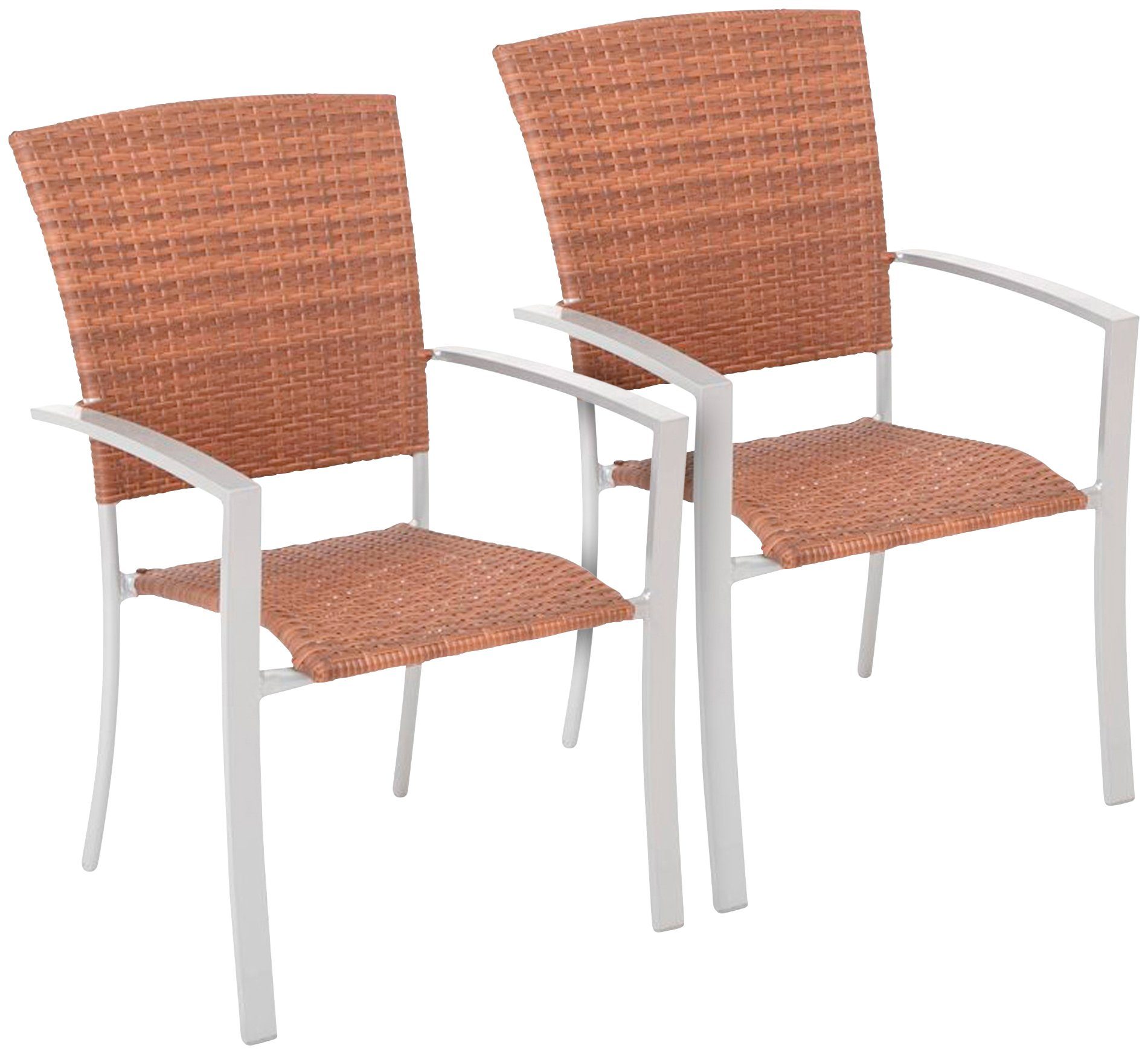 MERXX Tuinstoel Savonna set van 2, polyrotan, stapelbaar(set, 2 stuks) tuinstoelen bruin