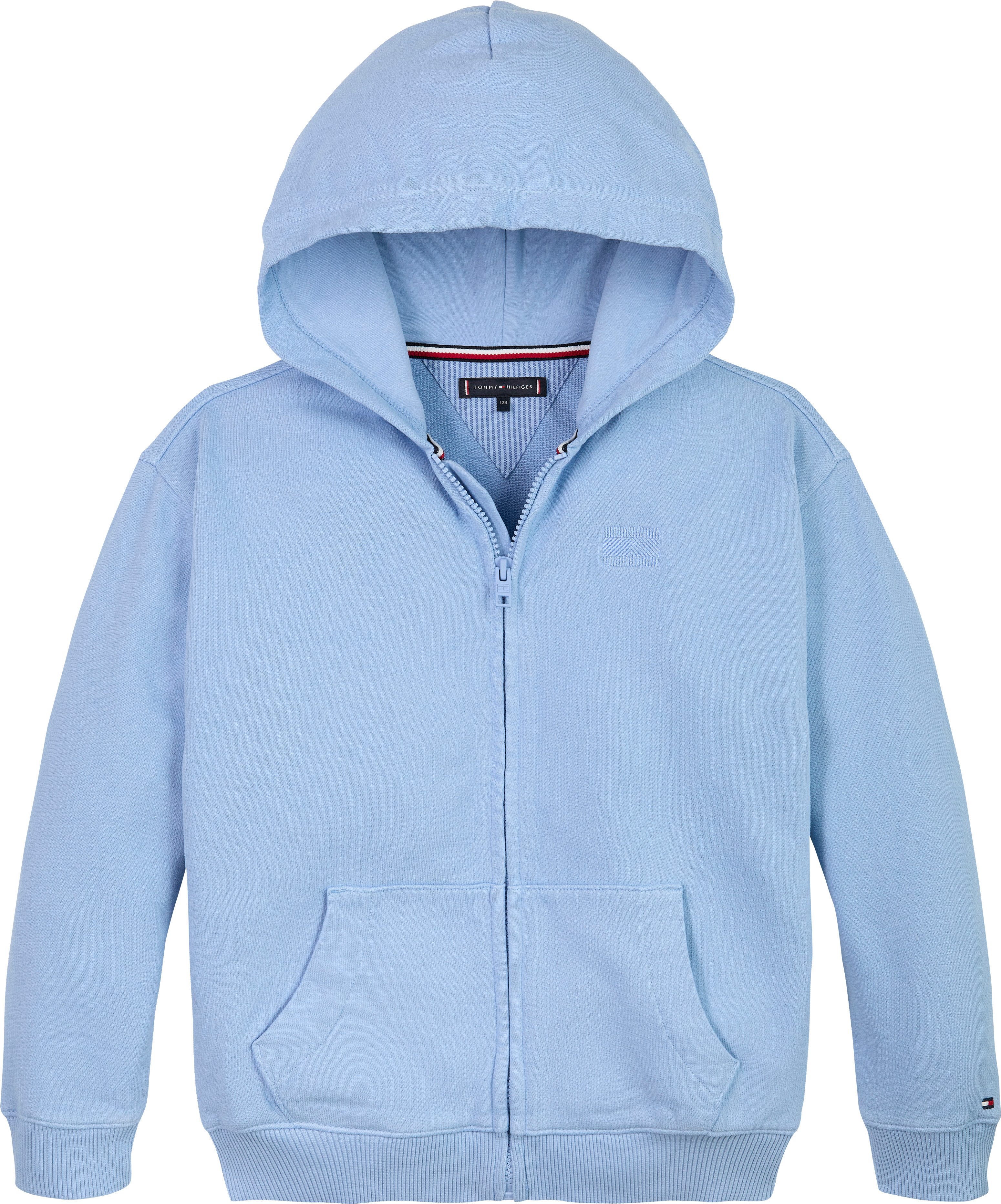 Tommy Hilfiger Capuchonsweatvest TONAL FLAG EMB ZIP HOODIE voor kinderen tot 16 jaar, met capuchon