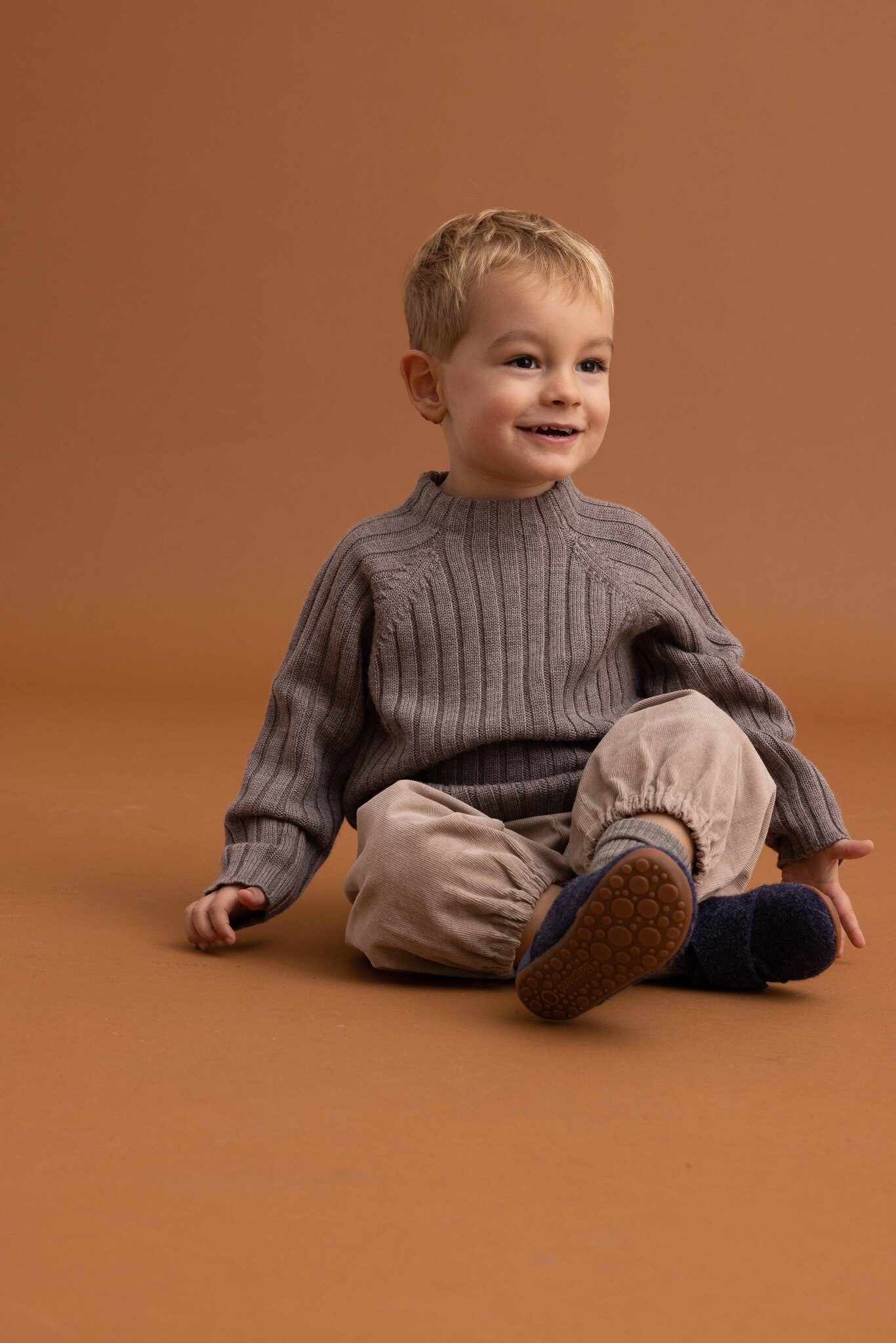 Bisgaard Pantoffels Bisgaard Baby Wool Wagen schoen, babyschoen, instapschoen met klittenbandsluiting