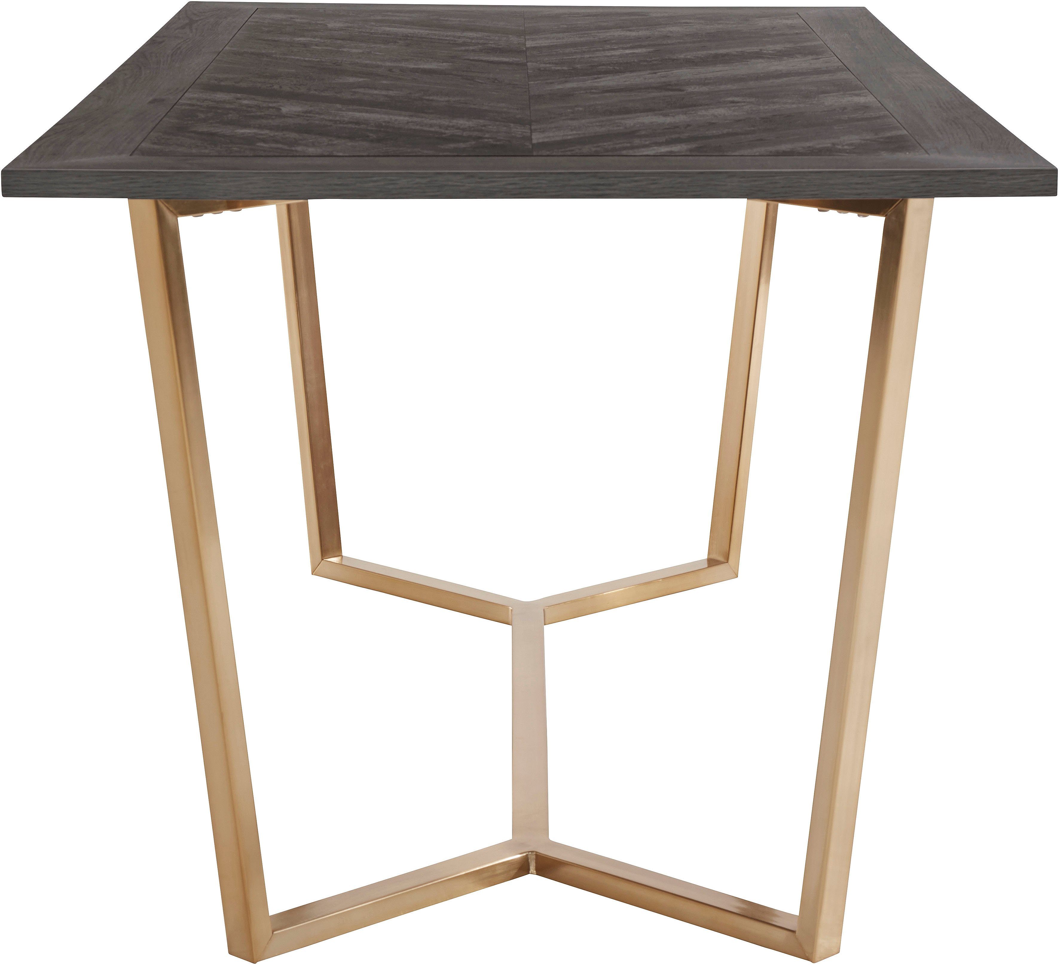 Leonique Eettafel Nanterie Tafelblad in hout-look, met exclusief visgraatmotief, hoogte 76 cm