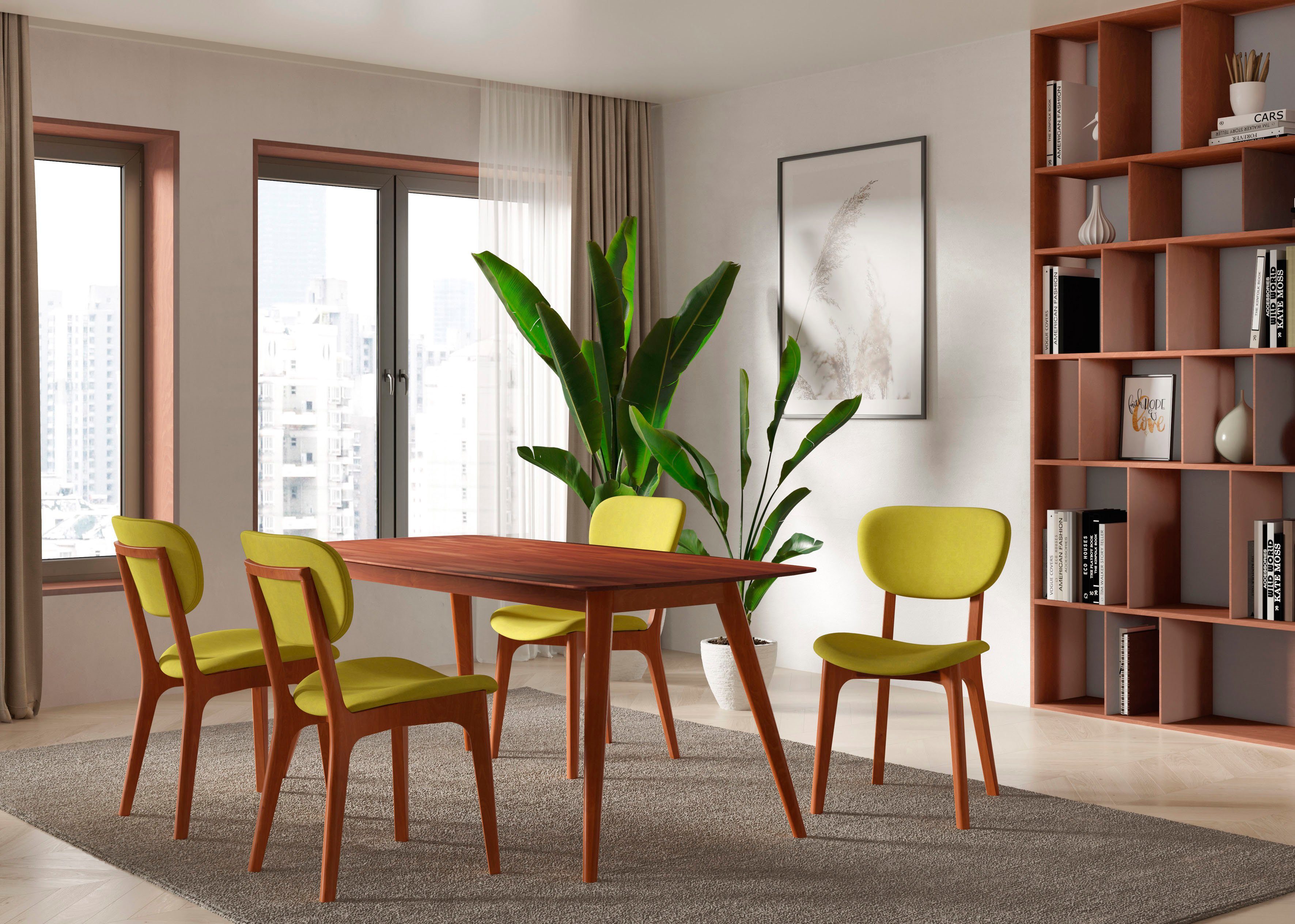 INOSIGN Stoel COZY Made in Italy Frame in beuken, kersen- of notenhout, massief hout, designstoel (set, 2 stuks)