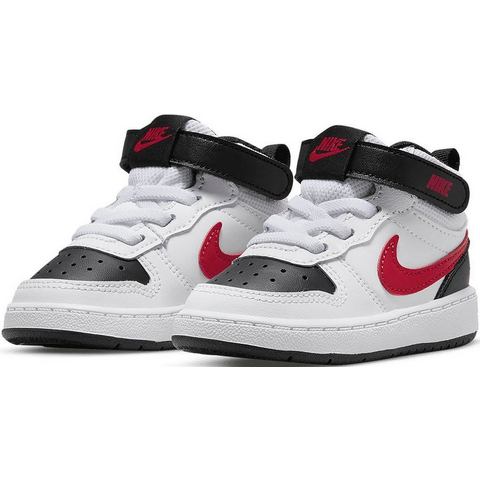 Nike Nike court borough mid 2 sneakers wit-rood baby kinderen