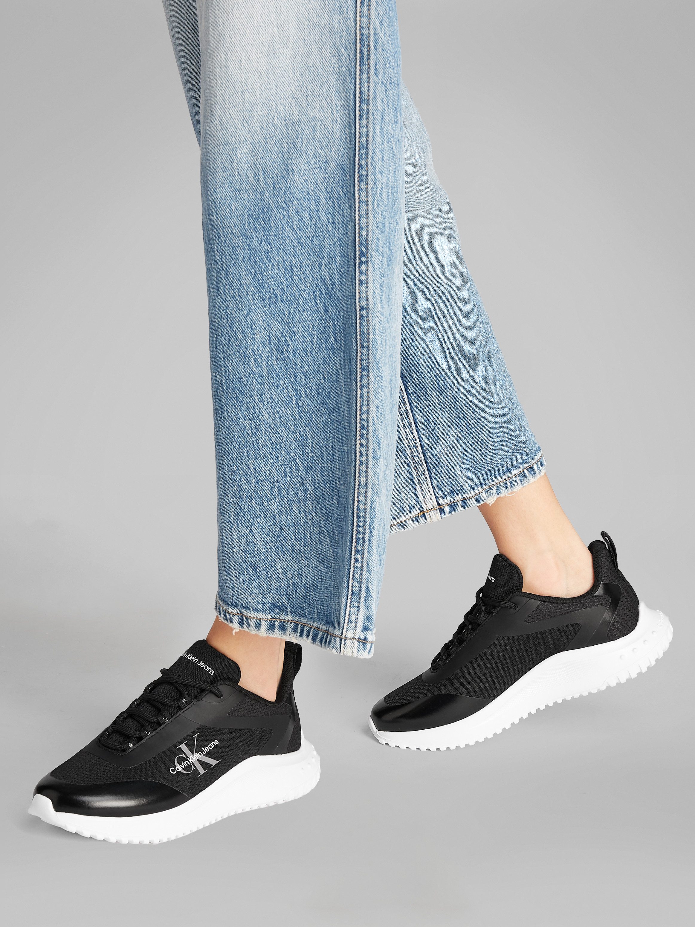 Calvin Klein Sneakers EVA RUNNER LOW LACE MIX ML WN vrijetijdsschoen, lage schoen, veterschoen met lichte loopzool