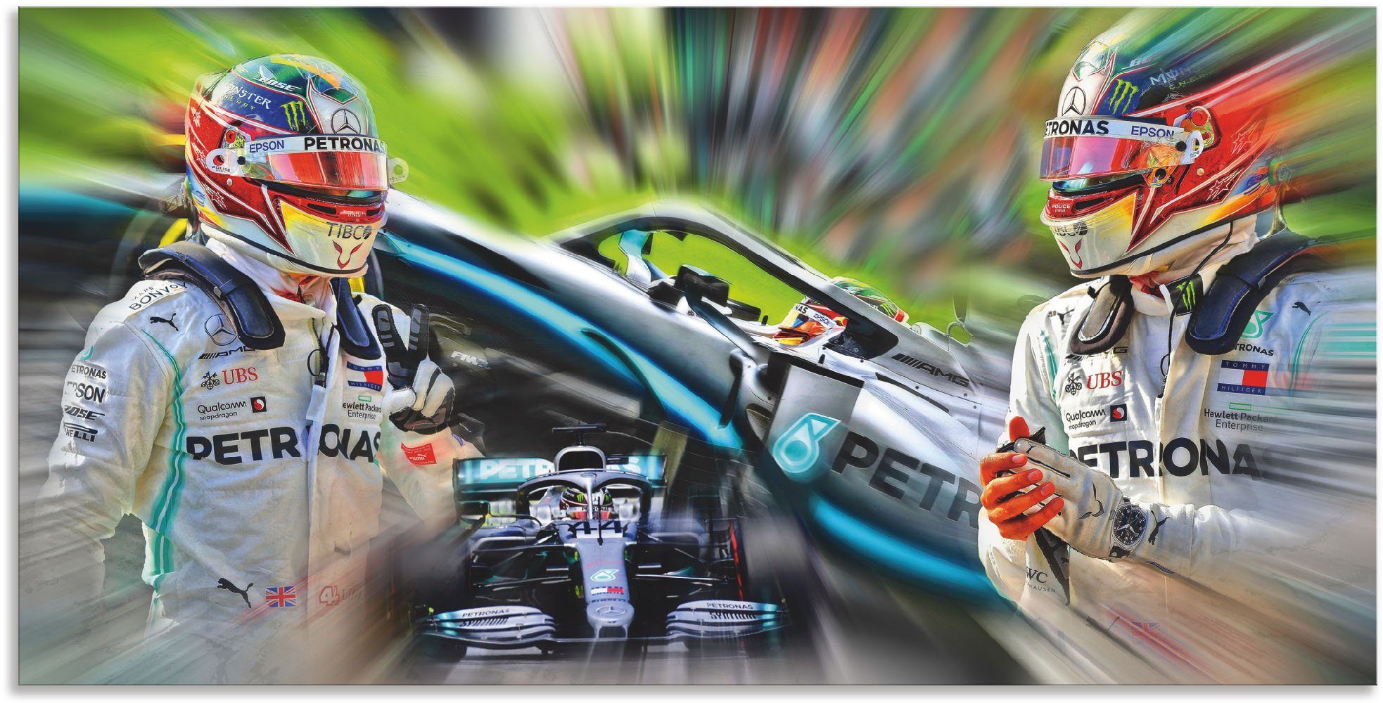 Artland Artprint Lewis Hamilton - schnell und erfolgreich in vele afmetingen & productsoorten - artprint van aluminium / artprint voor buiten, artprint op linnen, poster, muurstick