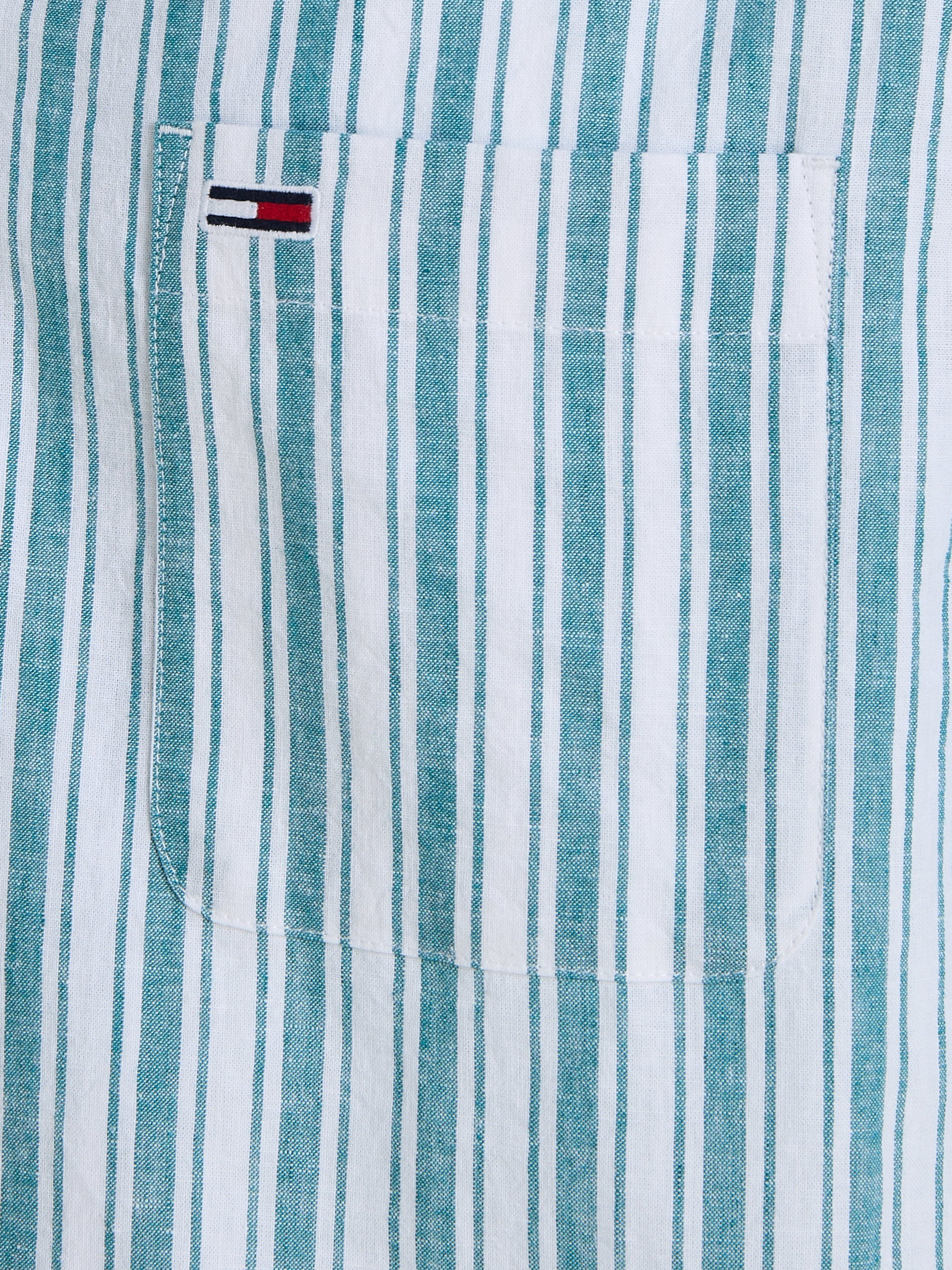 TOMMY JEANS Overhemd met korte mouwen TJM STRIPE LINEN SS SHIRT EXT